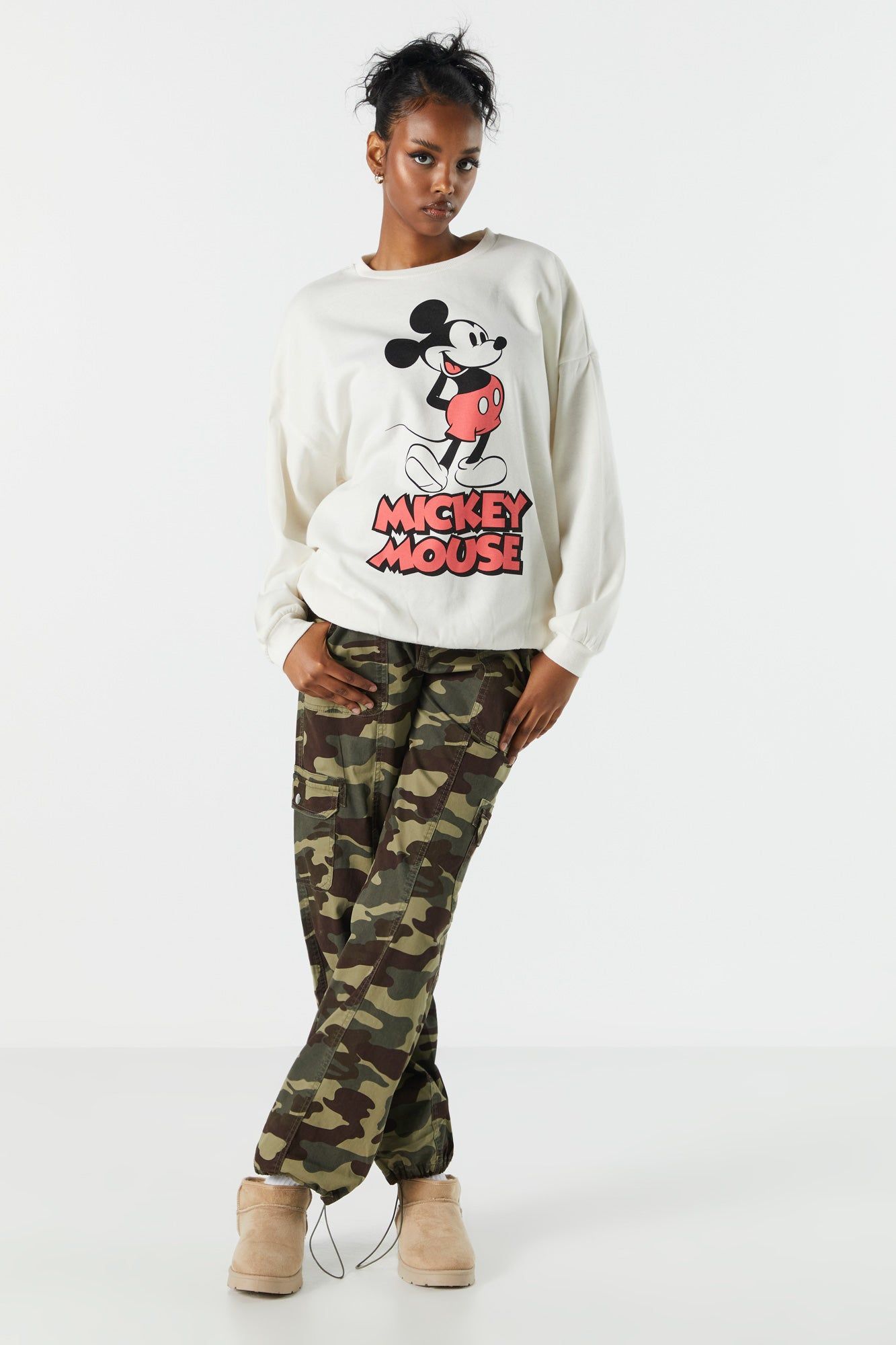 Mickey Mouse Graphic Fleece Sweatshirt sold by Charlotte Russe product image thumbnail 3