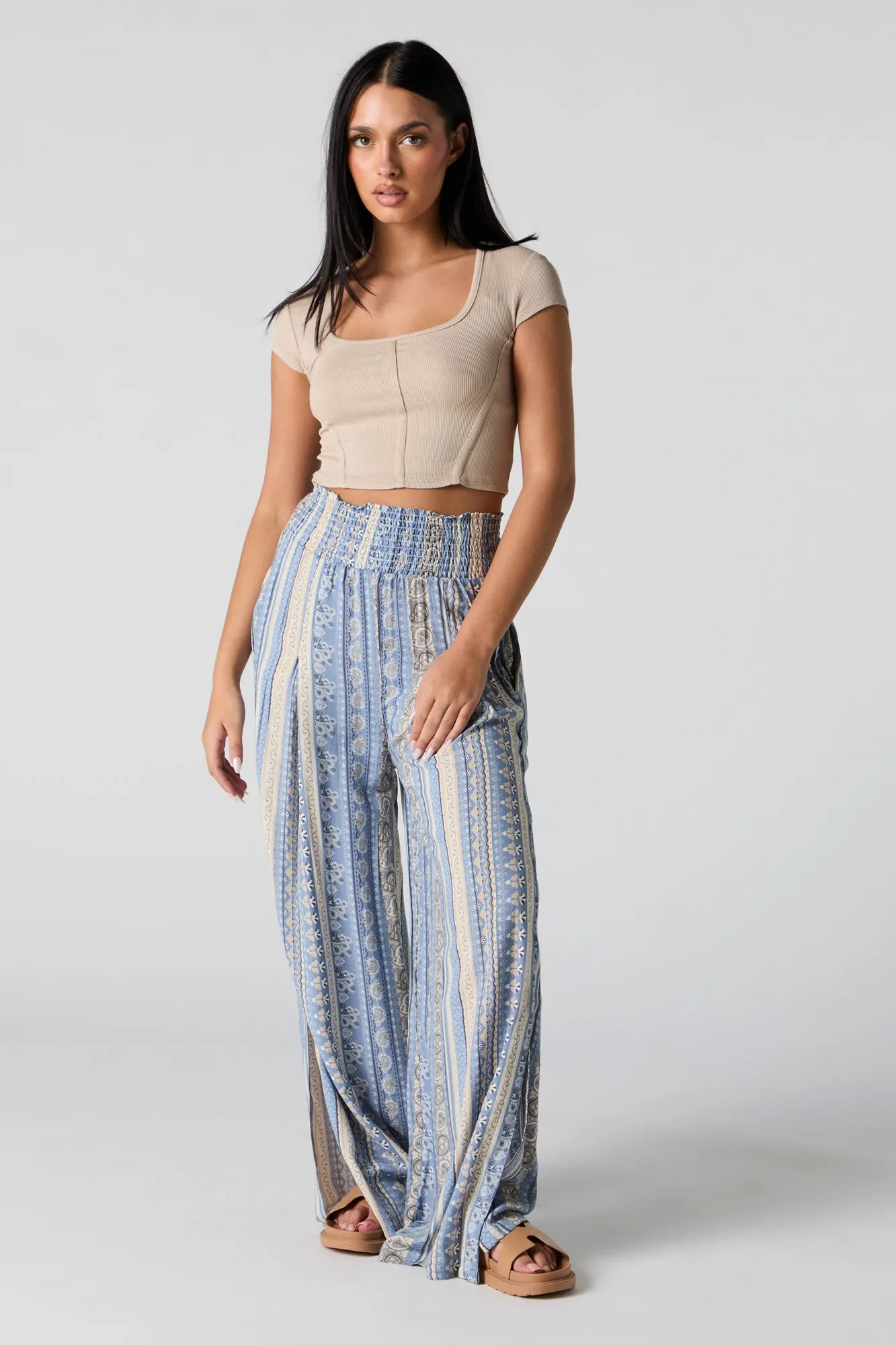 Ribbed Scoop Neck Corset T-Shirt sold by Charlotte Russe product image thumbnail 3