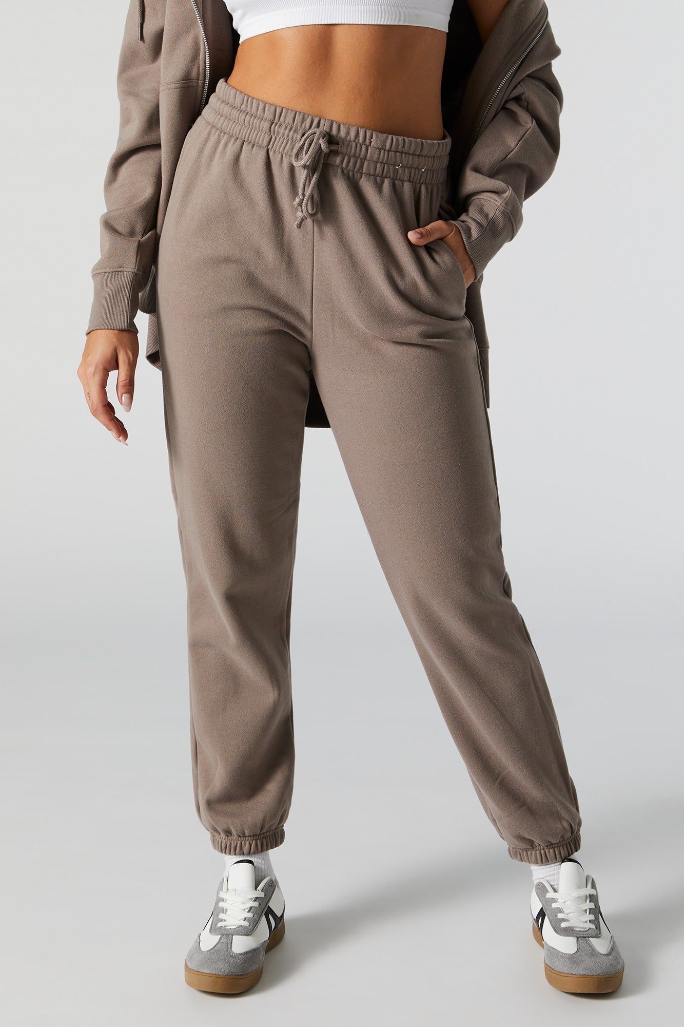 High Rise Fleece Jogger sold by Charlotte Russe product image thumbnail 2