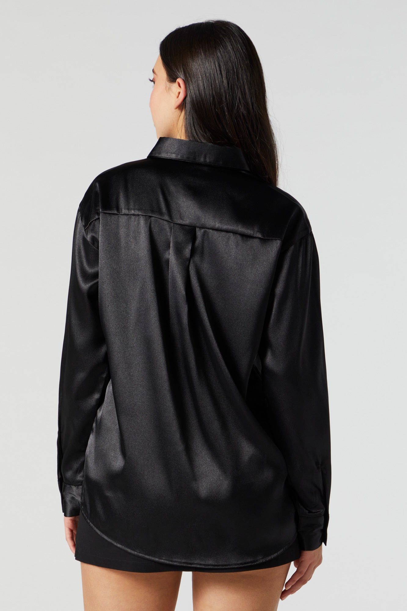 Satin Button-Up Top sold by Charlotte Russe product image thumbnail 3