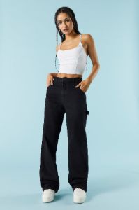 Black High-Rise Carpenter Jean sold by Charlotte Russe