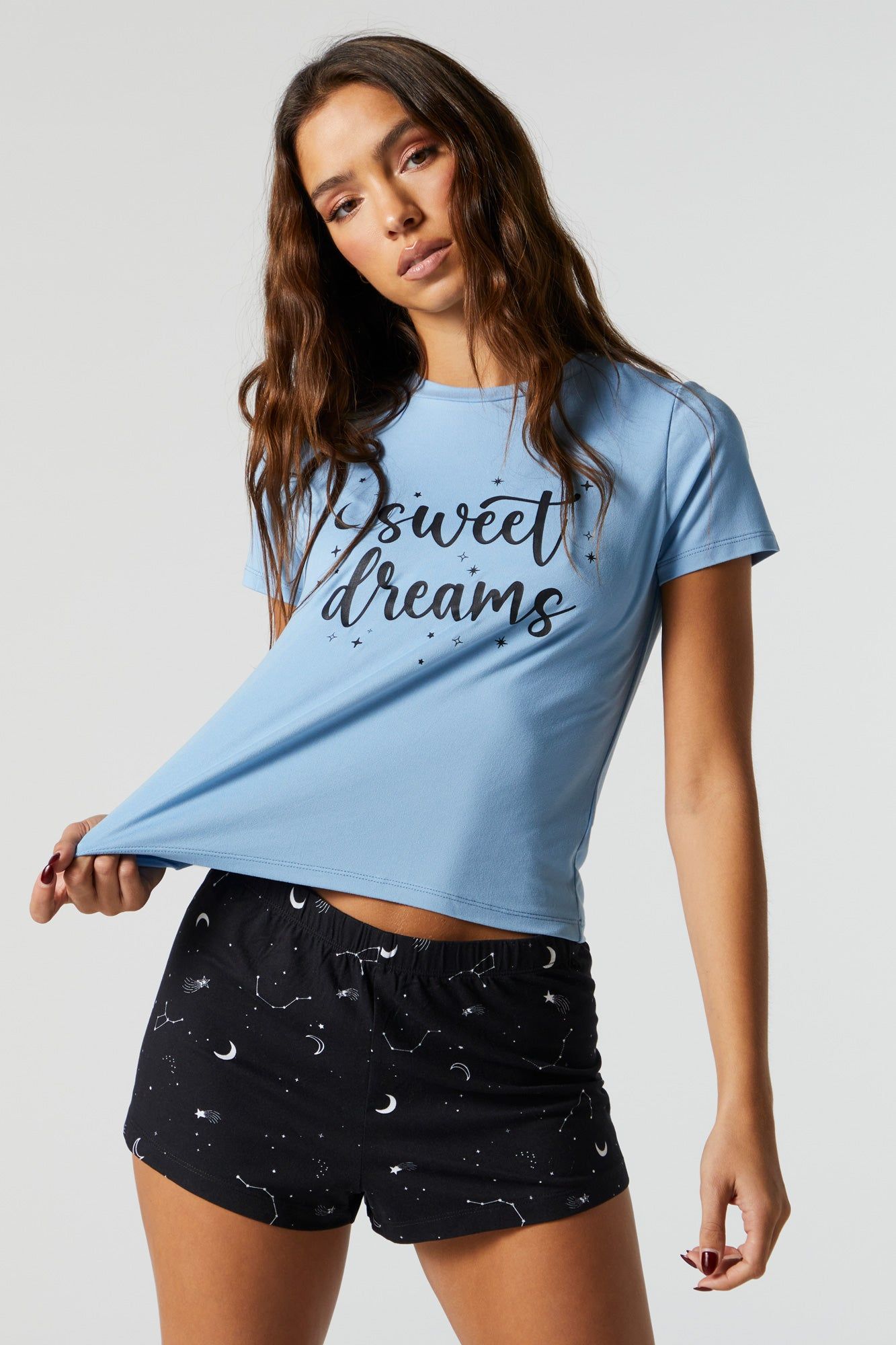Sweet Dreams Graphic Pajama T-Shirt Set sold by Charlotte Russe