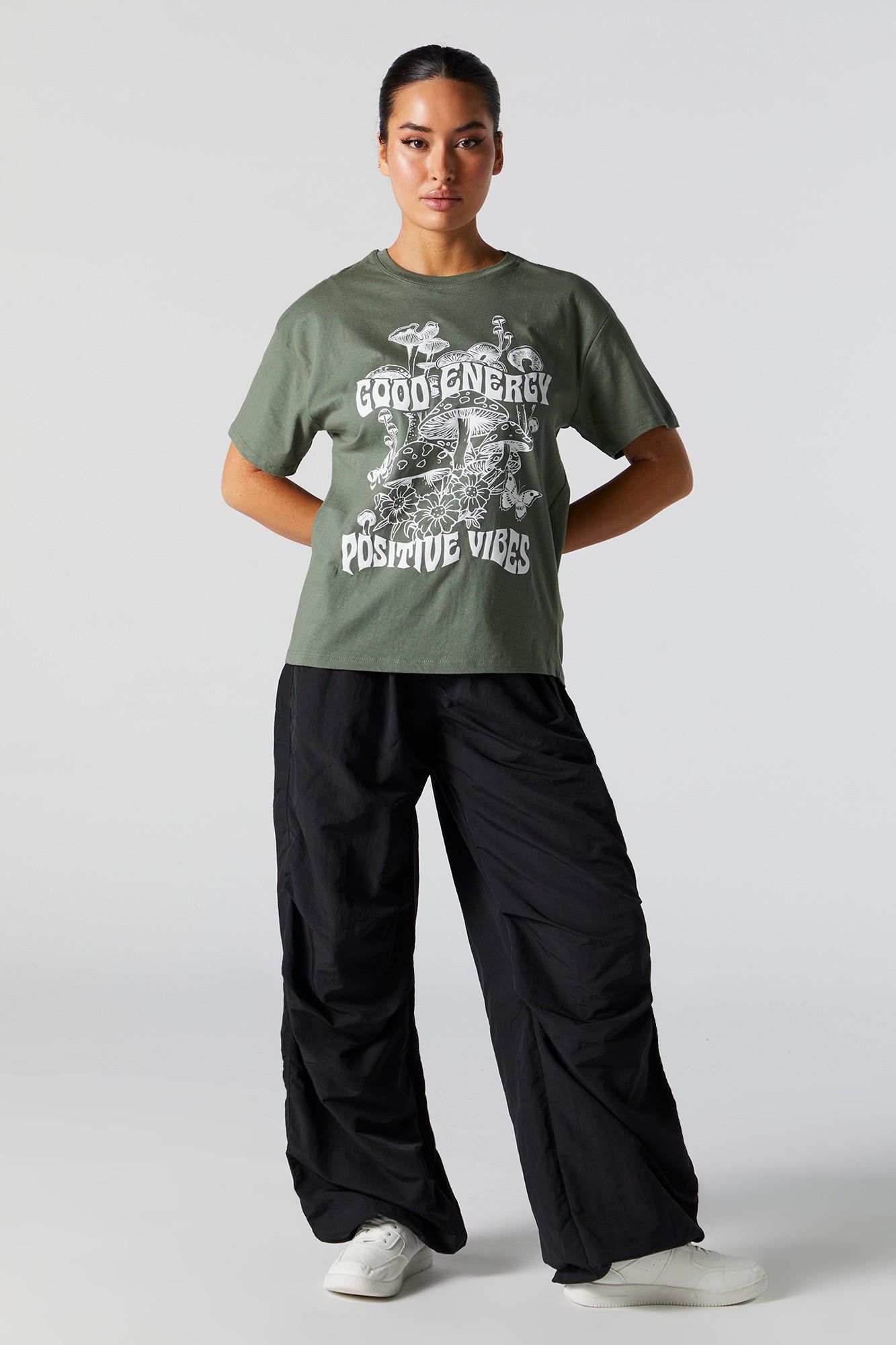 Positive Vibes Graphic Boyfriend T-Shirt sold by Charlotte Russe product image thumbnail 3