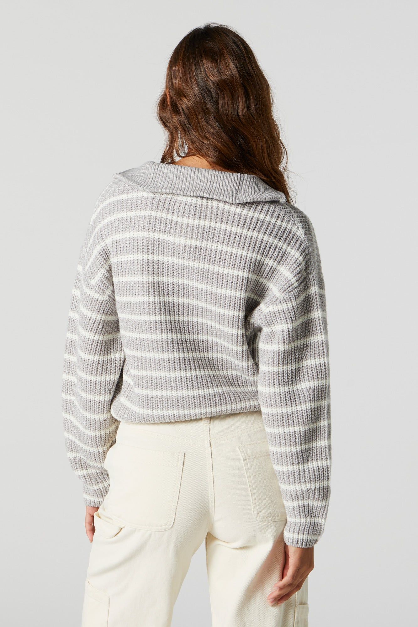 Striped Quarter Zip Knit Sweater sold by Charlotte Russe product image thumbnail 9