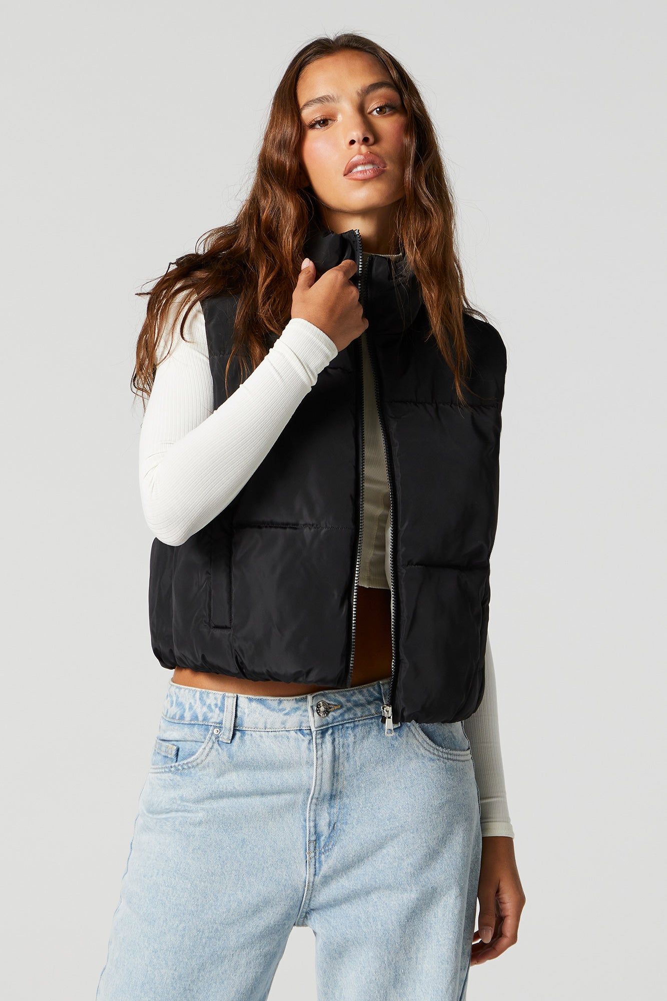 Zip-Up Puffer Vest sold by Charlotte Russe product image thumbnail 5