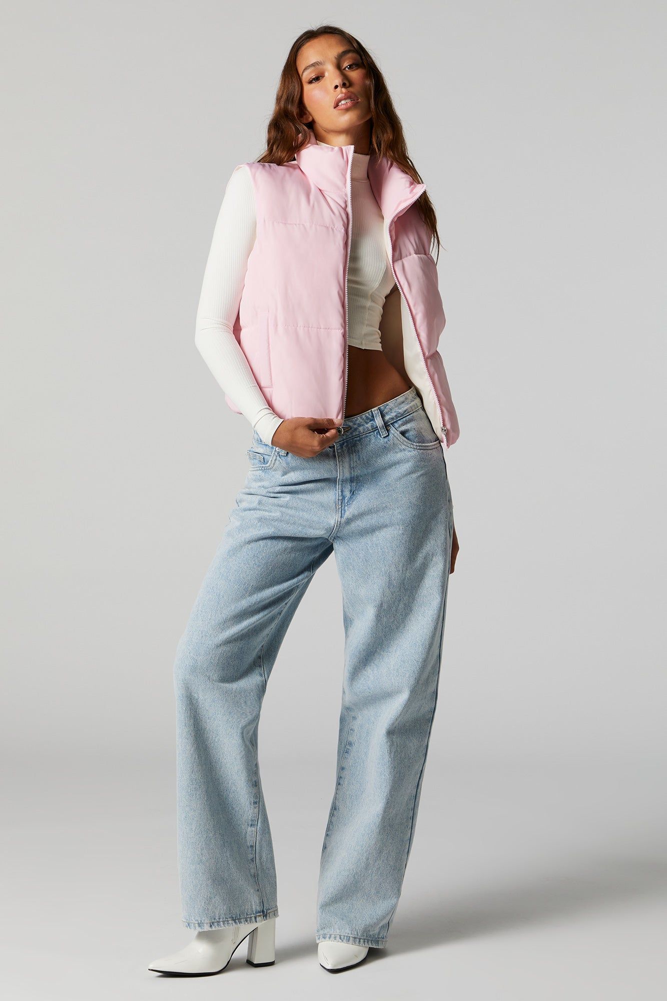 Zip-Up Puffer Vest sold by Charlotte Russe product image thumbnail 3