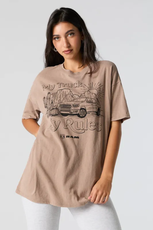 My Truck My Rules Graphic Boyfriend T-Shirt sold by Charlotte Russe