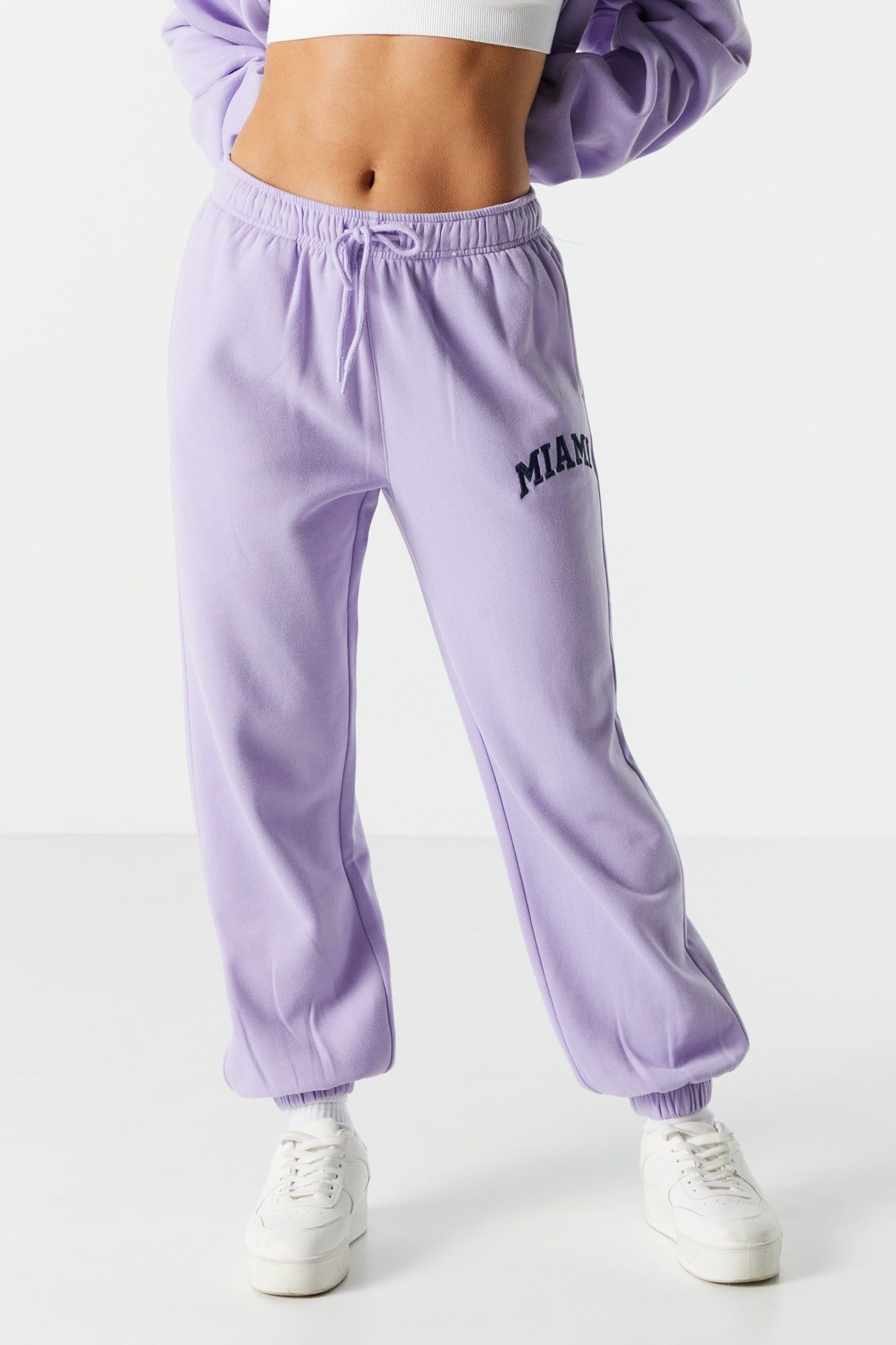 Miami Embroidered Fleece Everyday Jogger sold by Charlotte Russe product image thumbnail 2