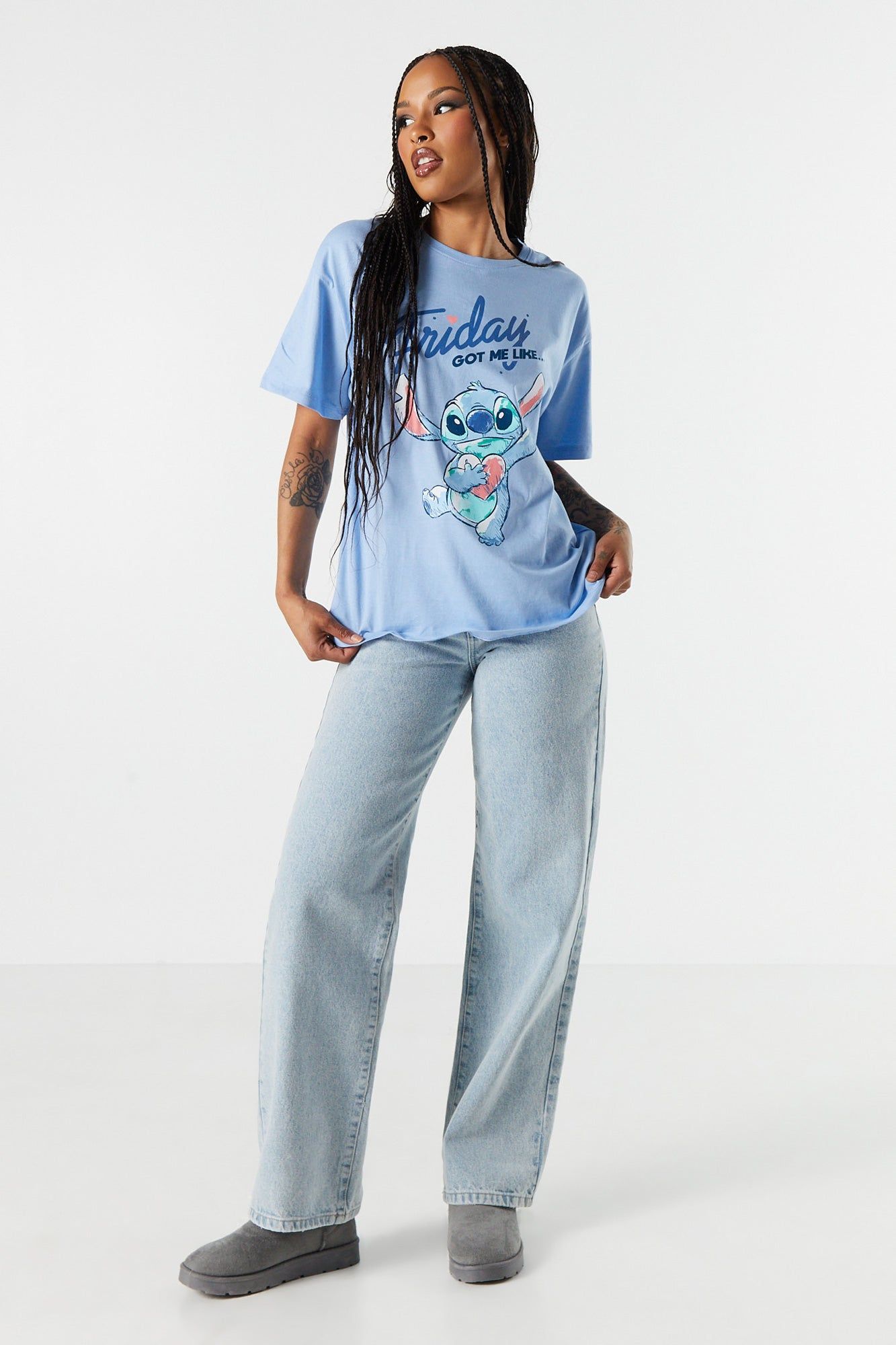 Stitch Friday Graphic Boyfriend T-Shirt sold by Charlotte Russe product image thumbnail 3