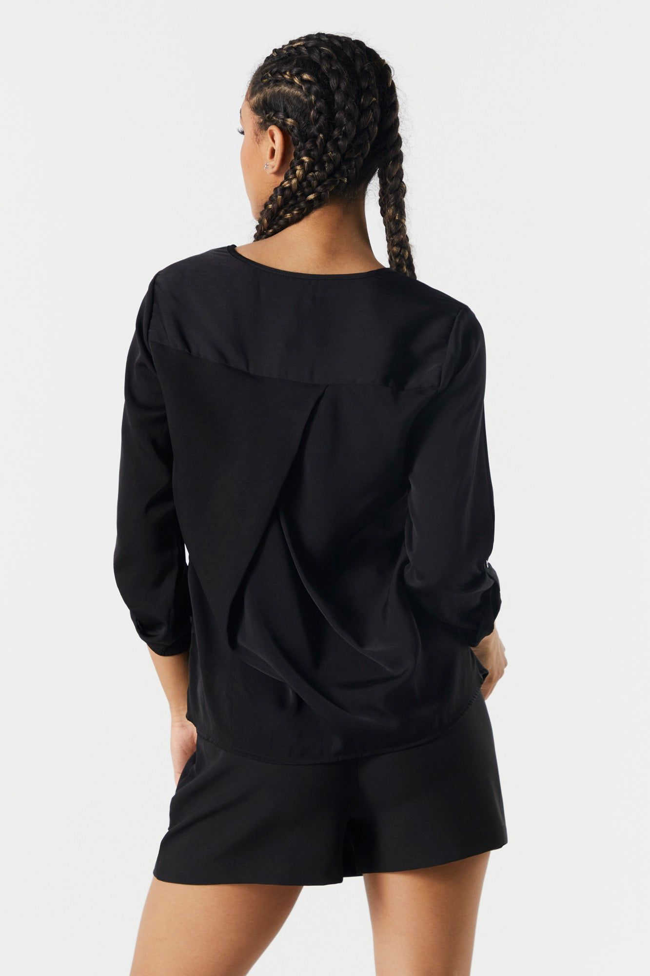 Satin V-Neck Blouse sold by Charlotte Russe product image thumbnail 5