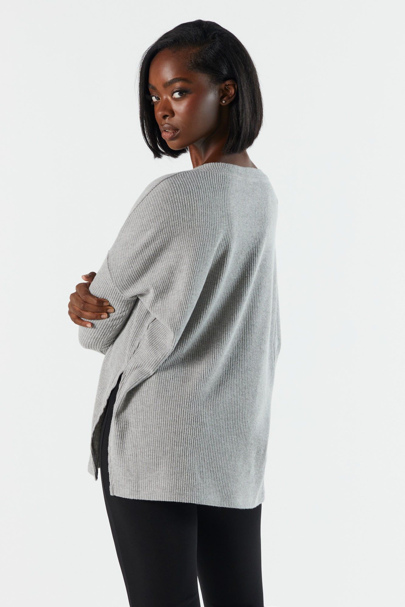 Ribbed V-Neck Long Sleeve Top sold by Charlotte Russe product image thumbnail 15