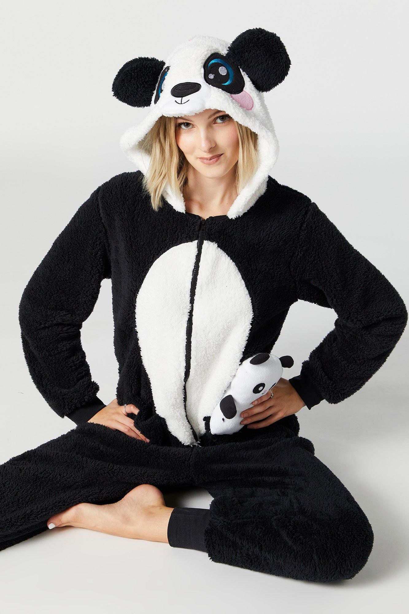 Plush 3D Panda Onesie sold by Charlotte Russe product image thumbnail 2