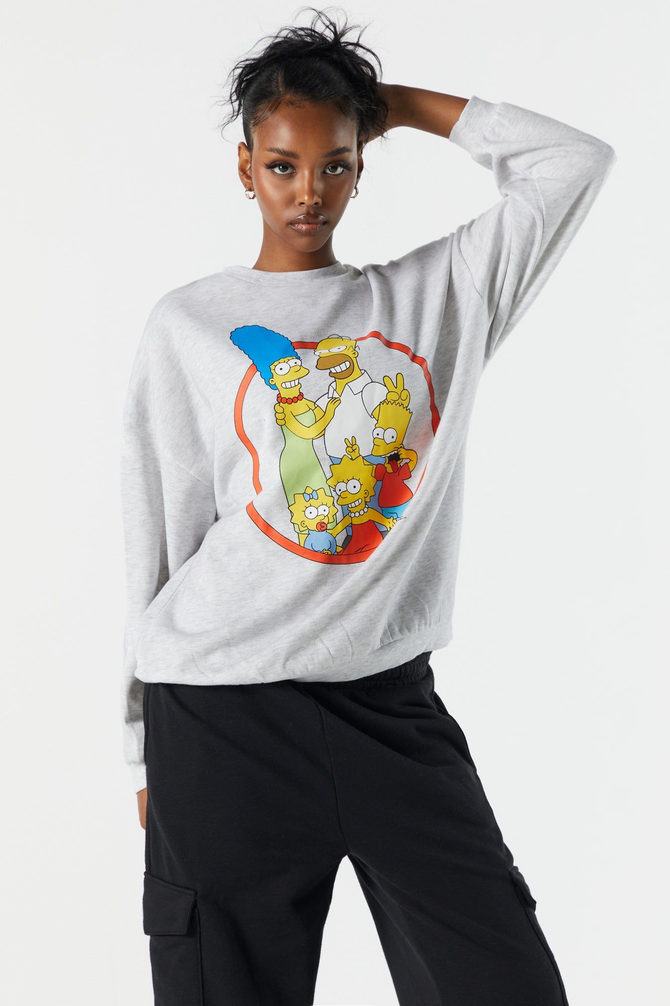 The Simpsons Graphic Fleece Sweatshirt sold by Charlotte Russe