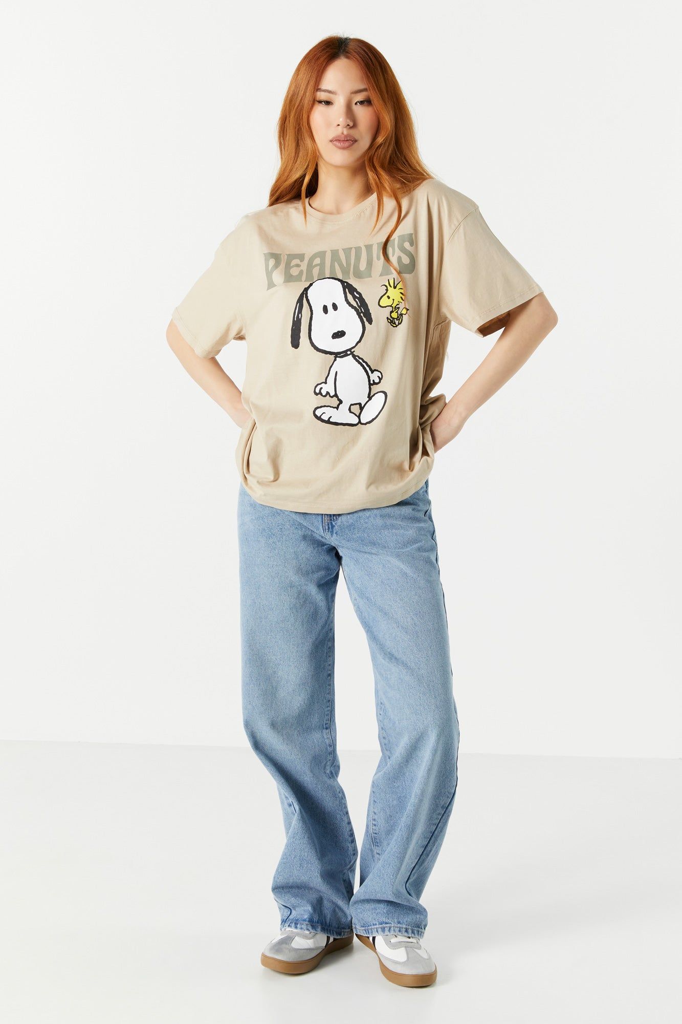 Tan Peanuts Graphic Boyfriend T-Shirt sold by Charlotte Russe product image thumbnail 3