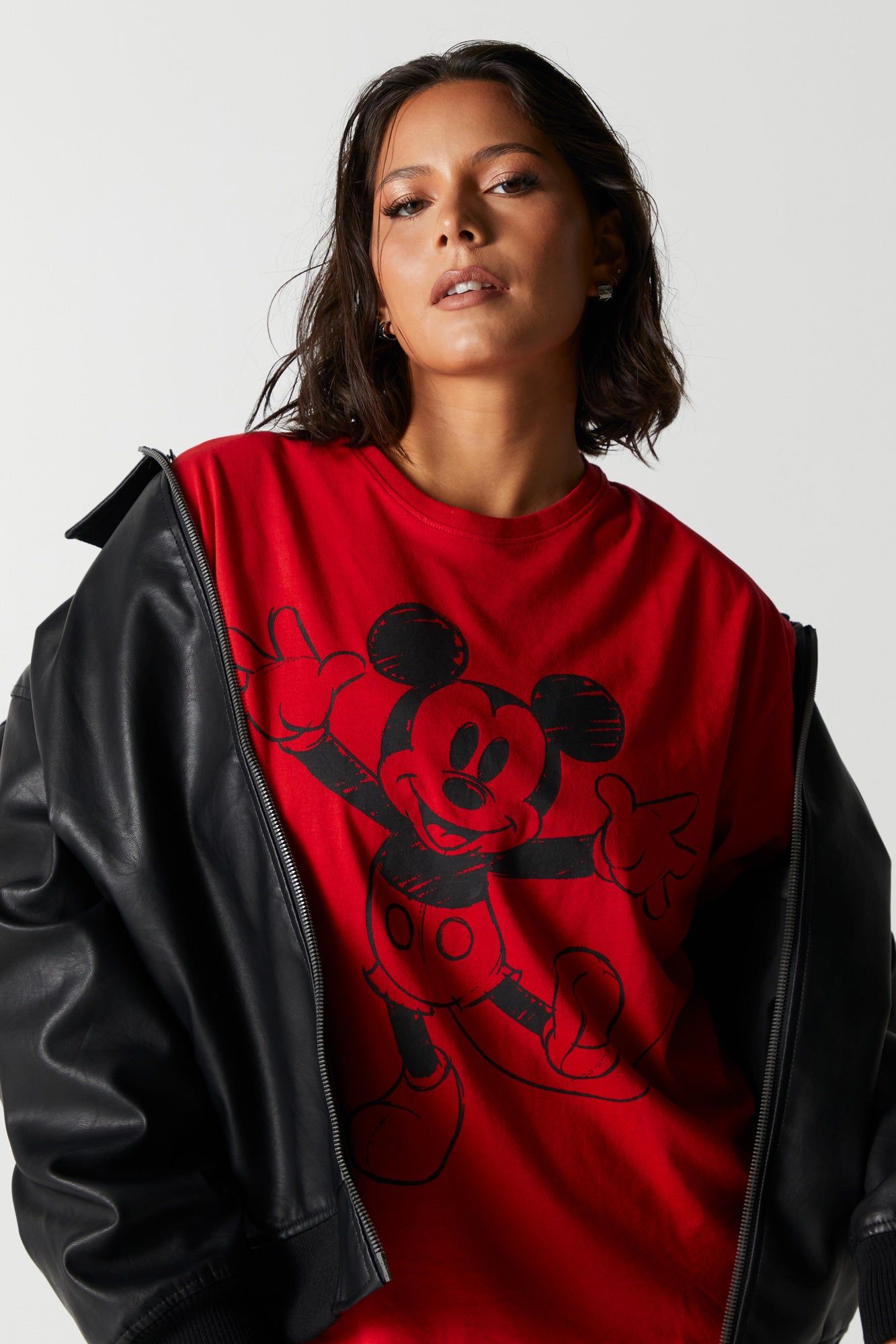 Mickey Mouse Graphic Boyfriend T-Shirt sold by Charlotte Russe