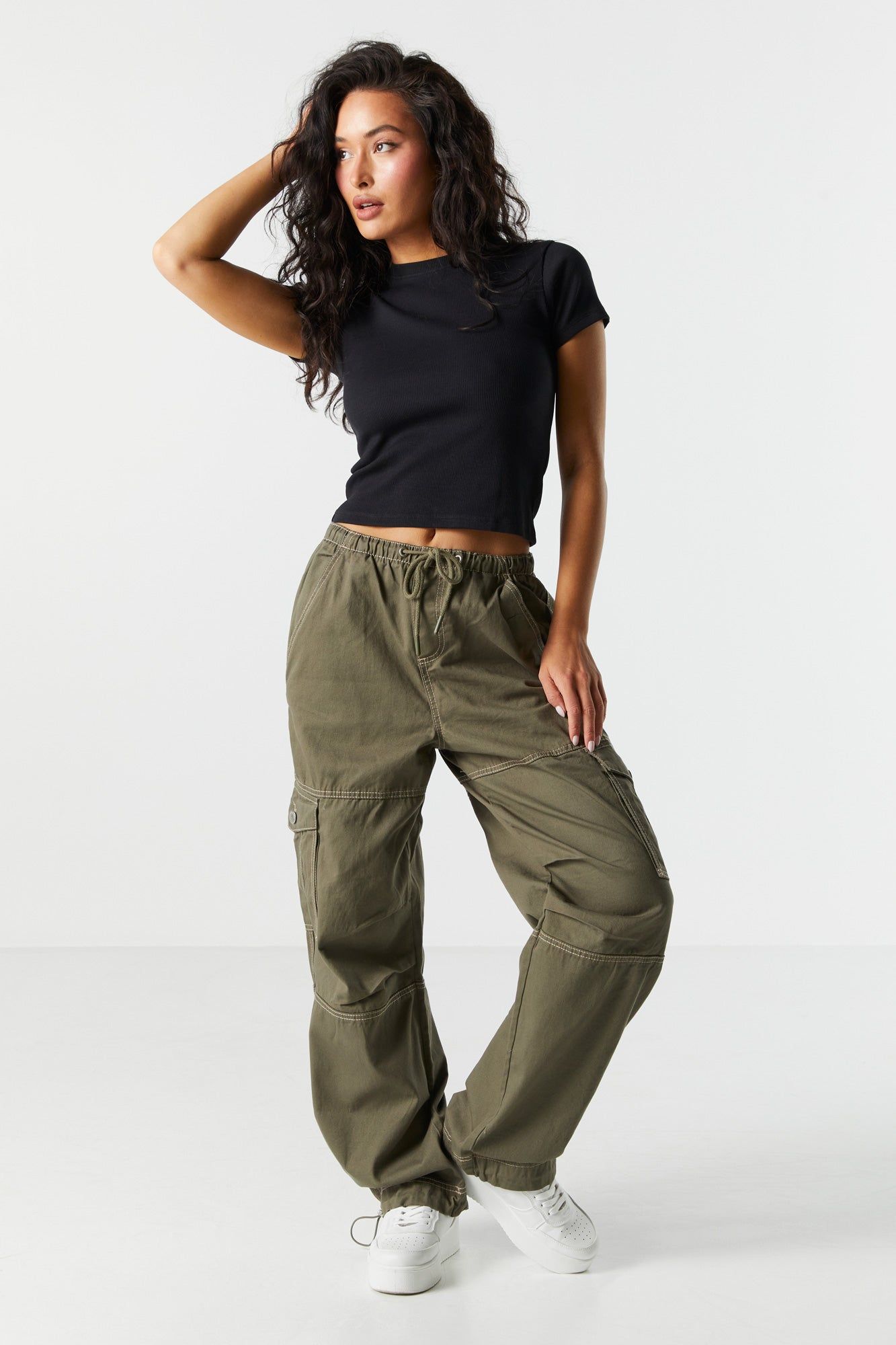 Ribbed Crewneck T-Shirt sold by Charlotte Russe product image thumbnail 3