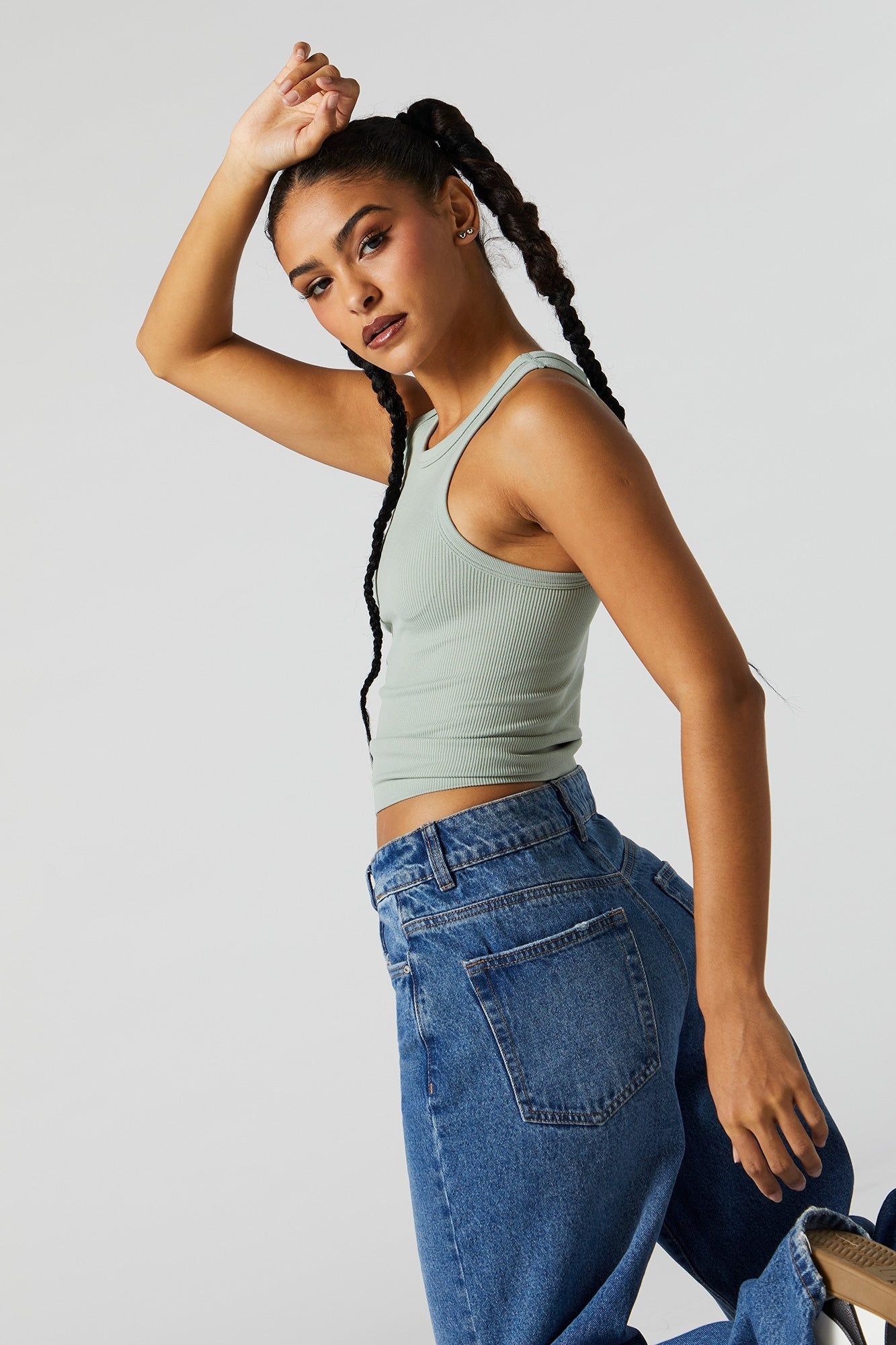 Colored Seamless Ribbed Tank sold by Charlotte Russe product image thumbnail 4