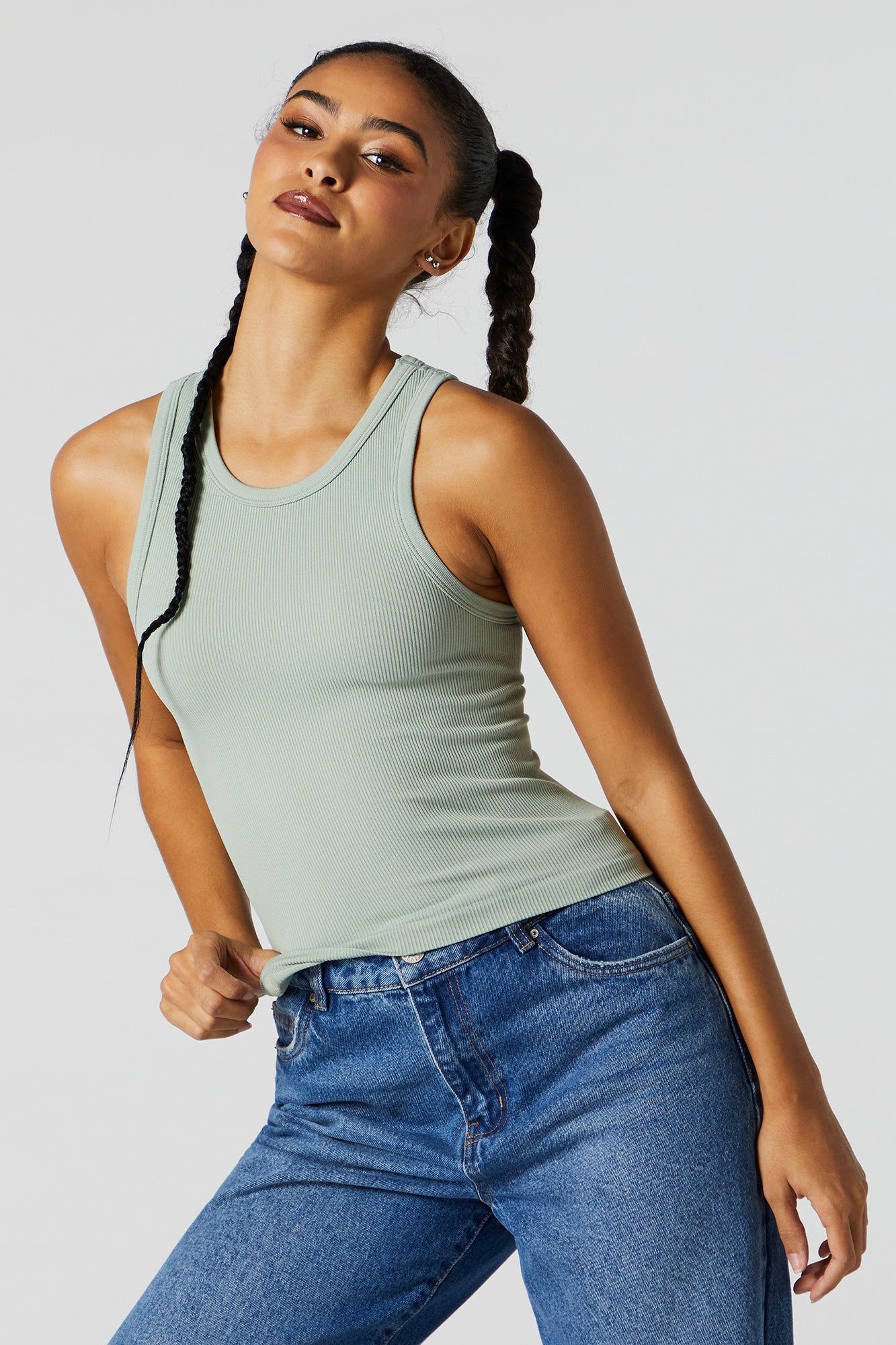 Colored Seamless Ribbed Tank sold by Charlotte Russe