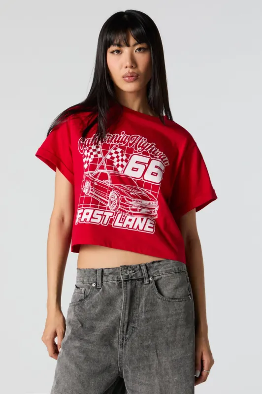California Highway Moto Graphic Boxy T-Shirt sold by Charlotte Russe