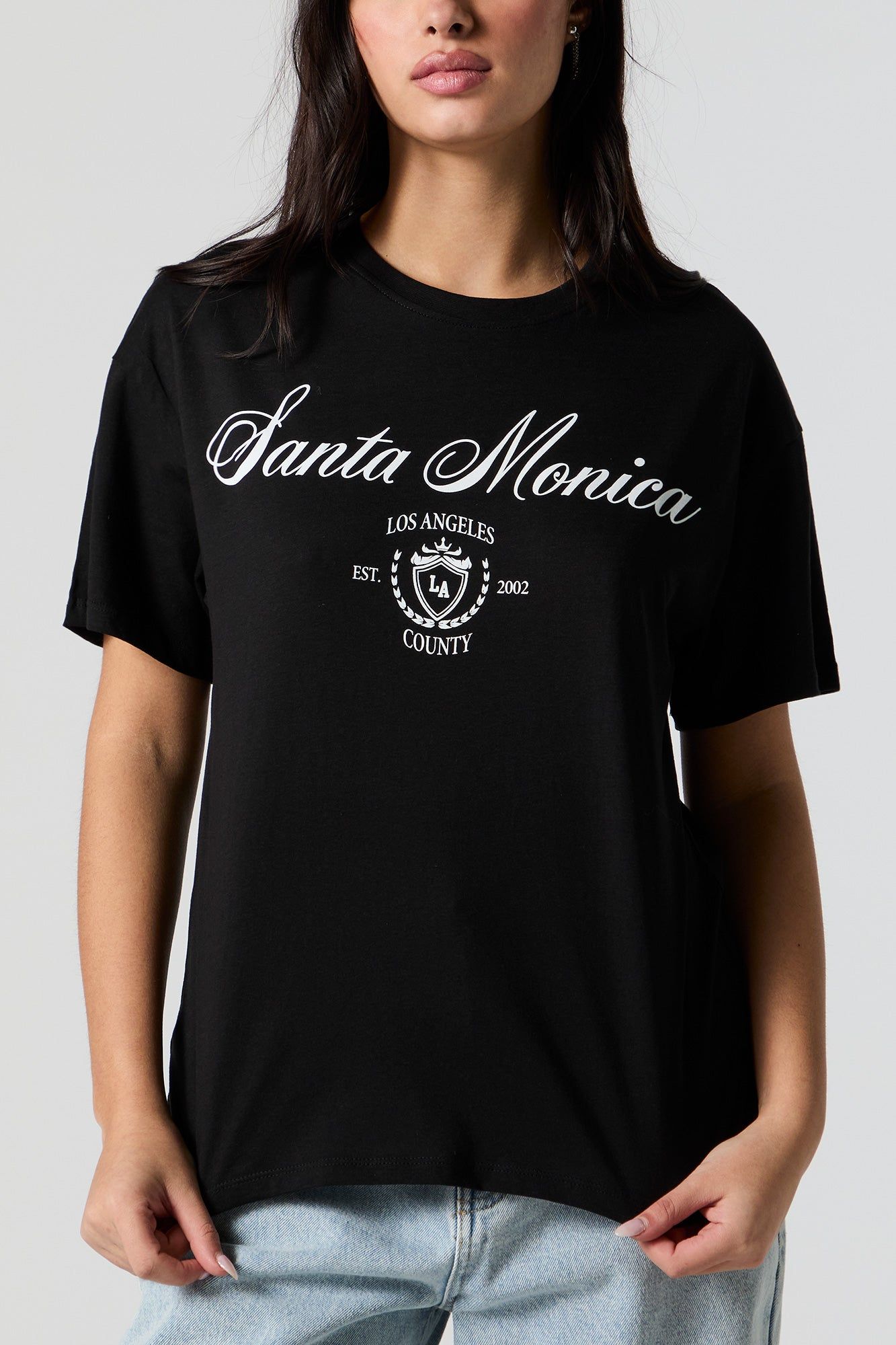 Santa Monica Graphic Boyfriend T-Shirt sold by Charlotte Russe