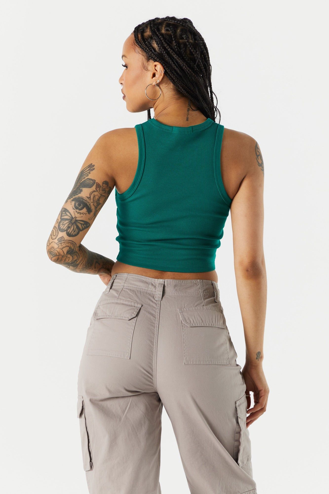 Everyday High Neck Ribbed Tank sold by Charlotte Russe product image thumbnail 2