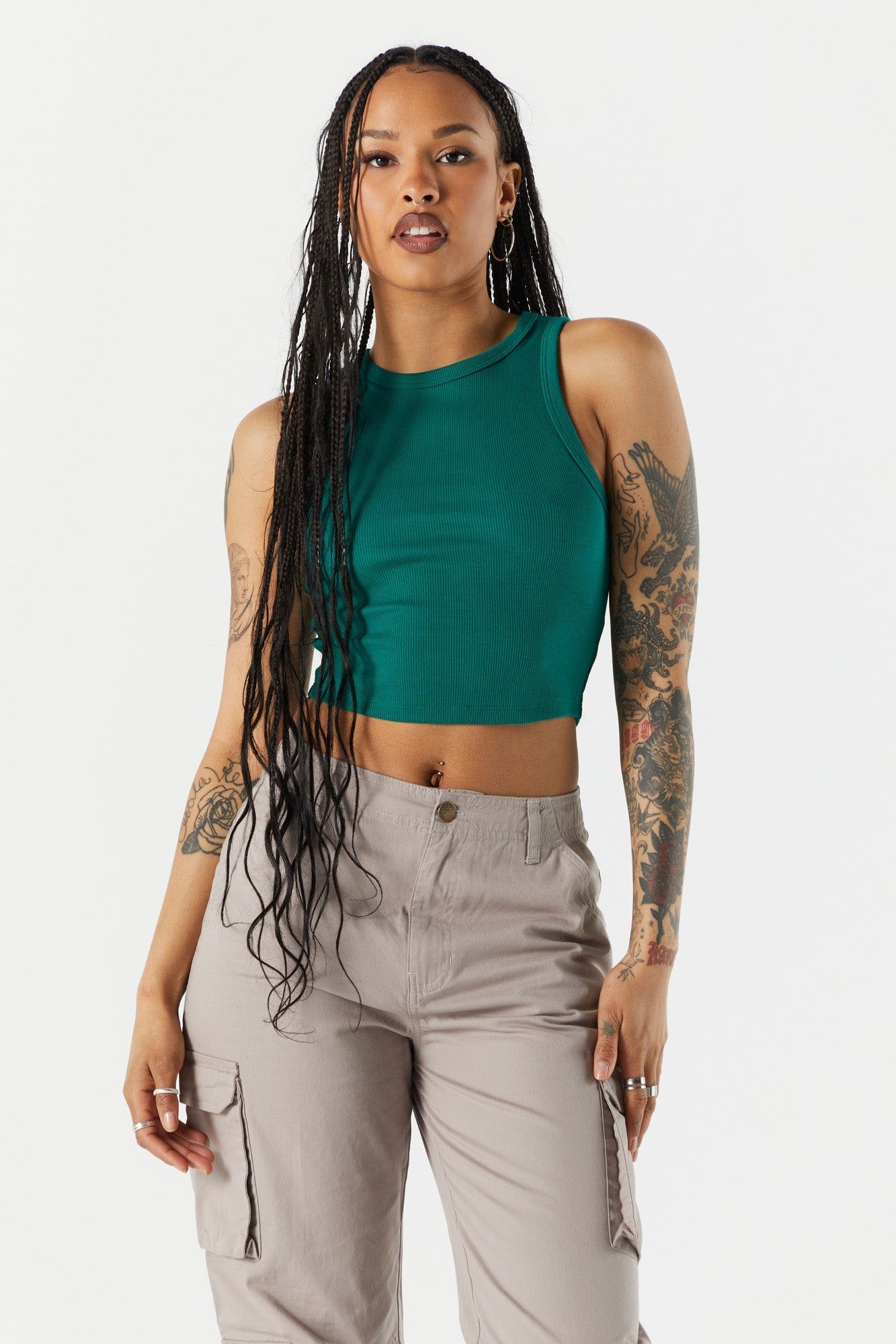 Everyday High Neck Ribbed Tank sold by Charlotte Russe