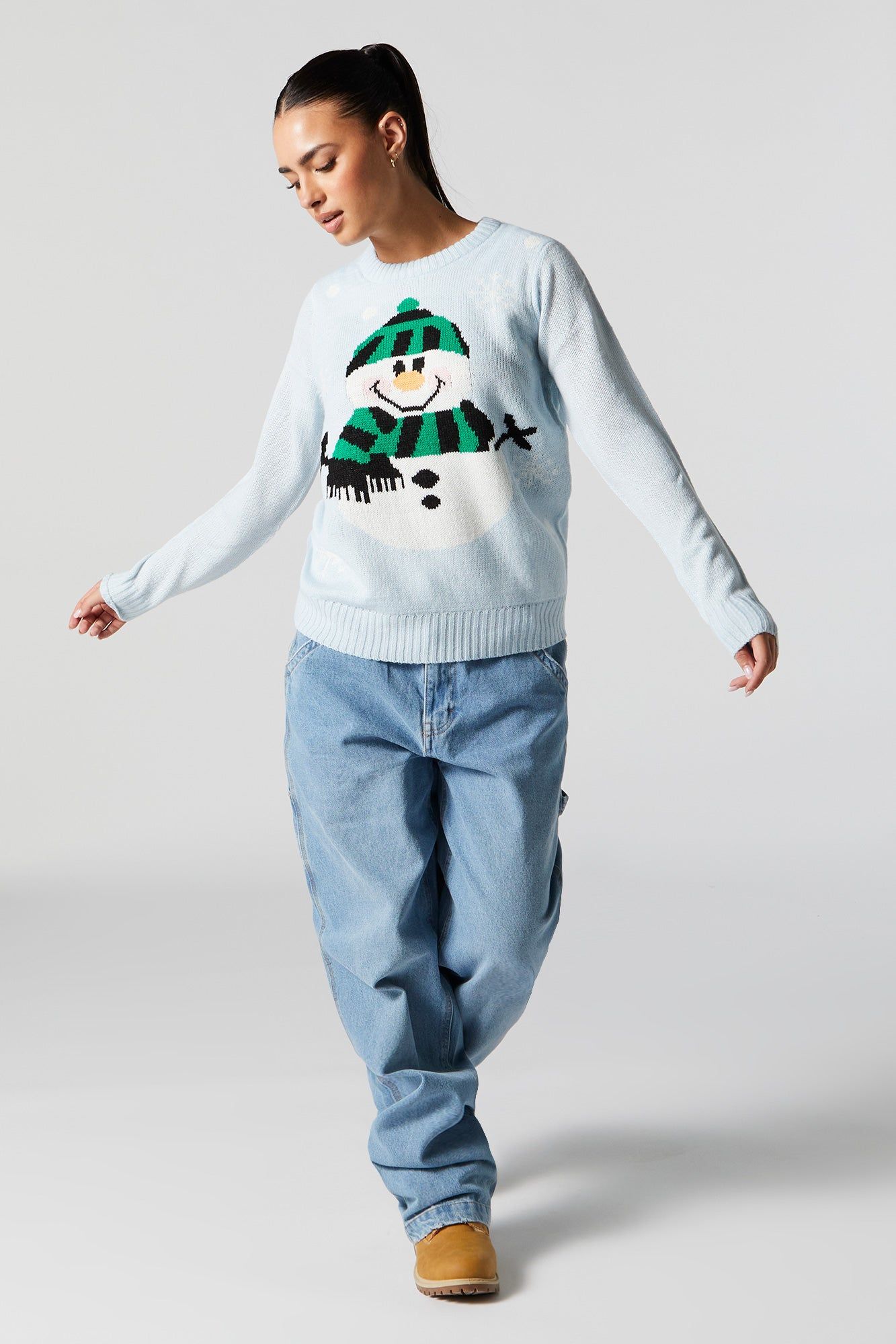 Jacquard Knit Snowman Sweater sold by Charlotte Russe product image thumbnail 3