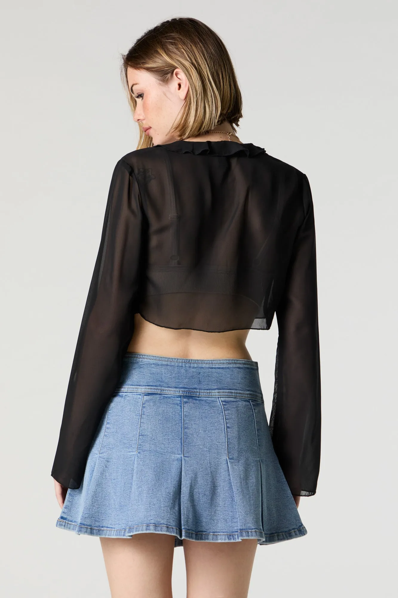 Pleated Denim Mini Skirt sold by Charlotte Russe product image thumbnail 5