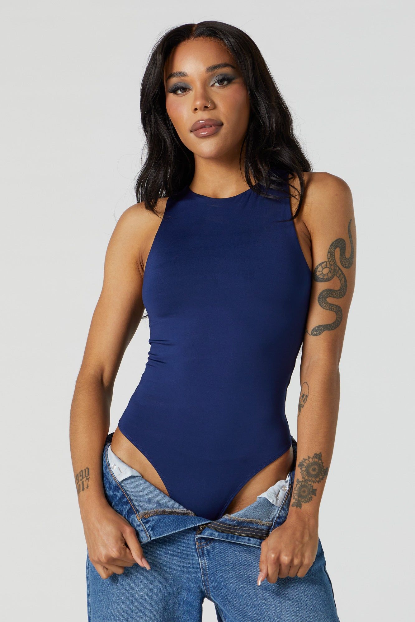 Contour High Neck Sleeveless Bodysuit sold by Charlotte Russe product image thumbnail 3