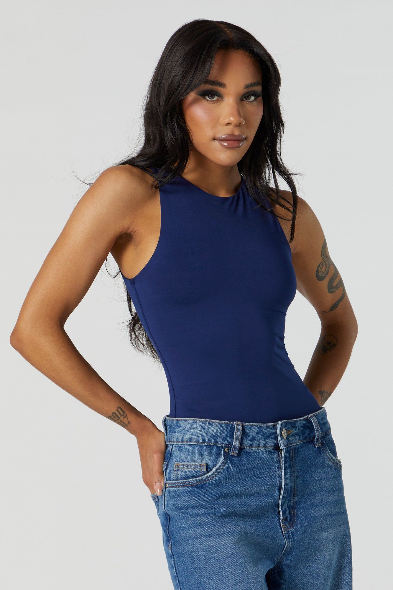 Contour High Neck Sleeveless Bodysuit sold by Charlotte Russe product image thumbnail 2