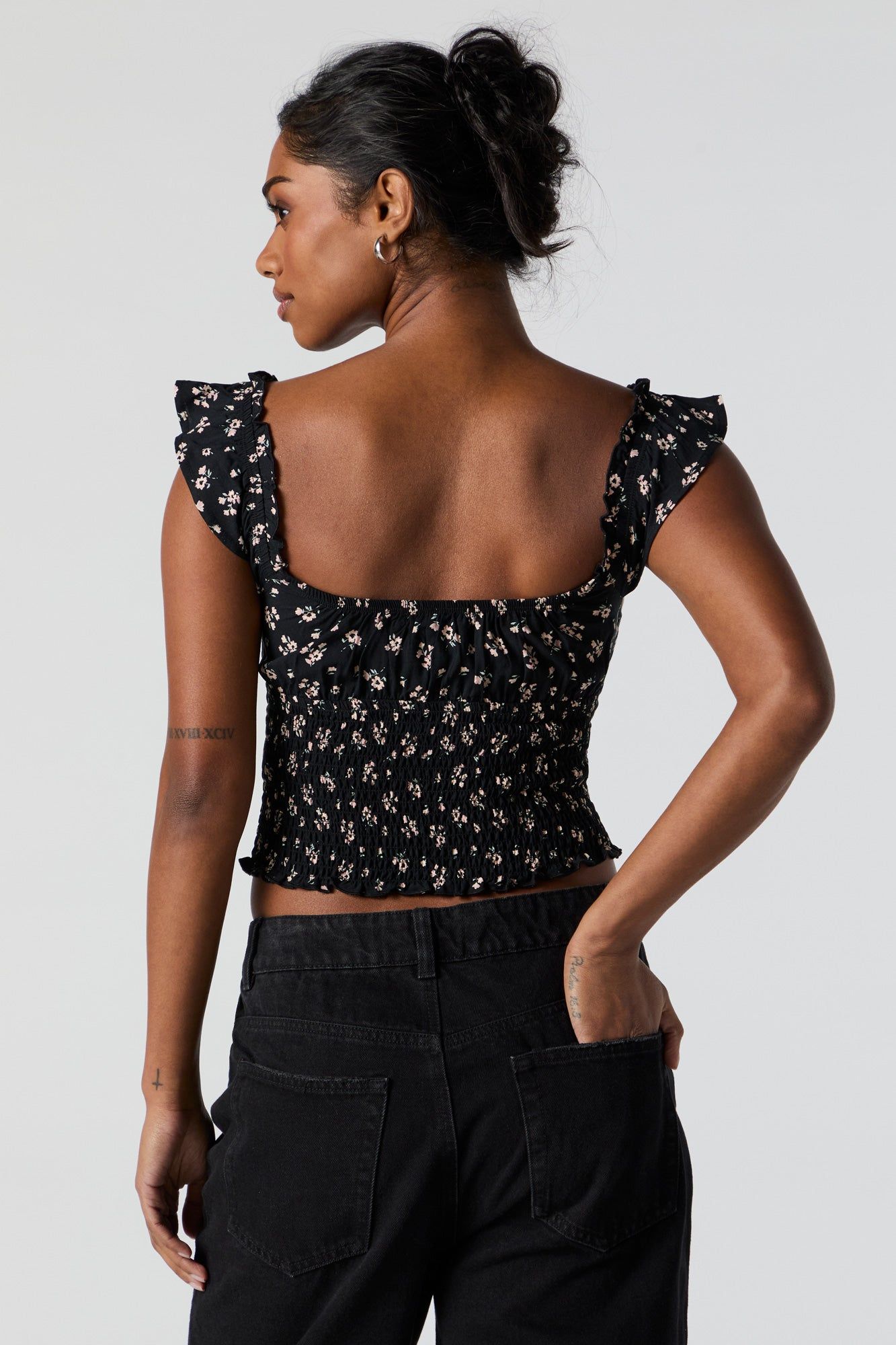 Floral Milkmaid Front Tie Top sold by Charlotte Russe product image thumbnail 2