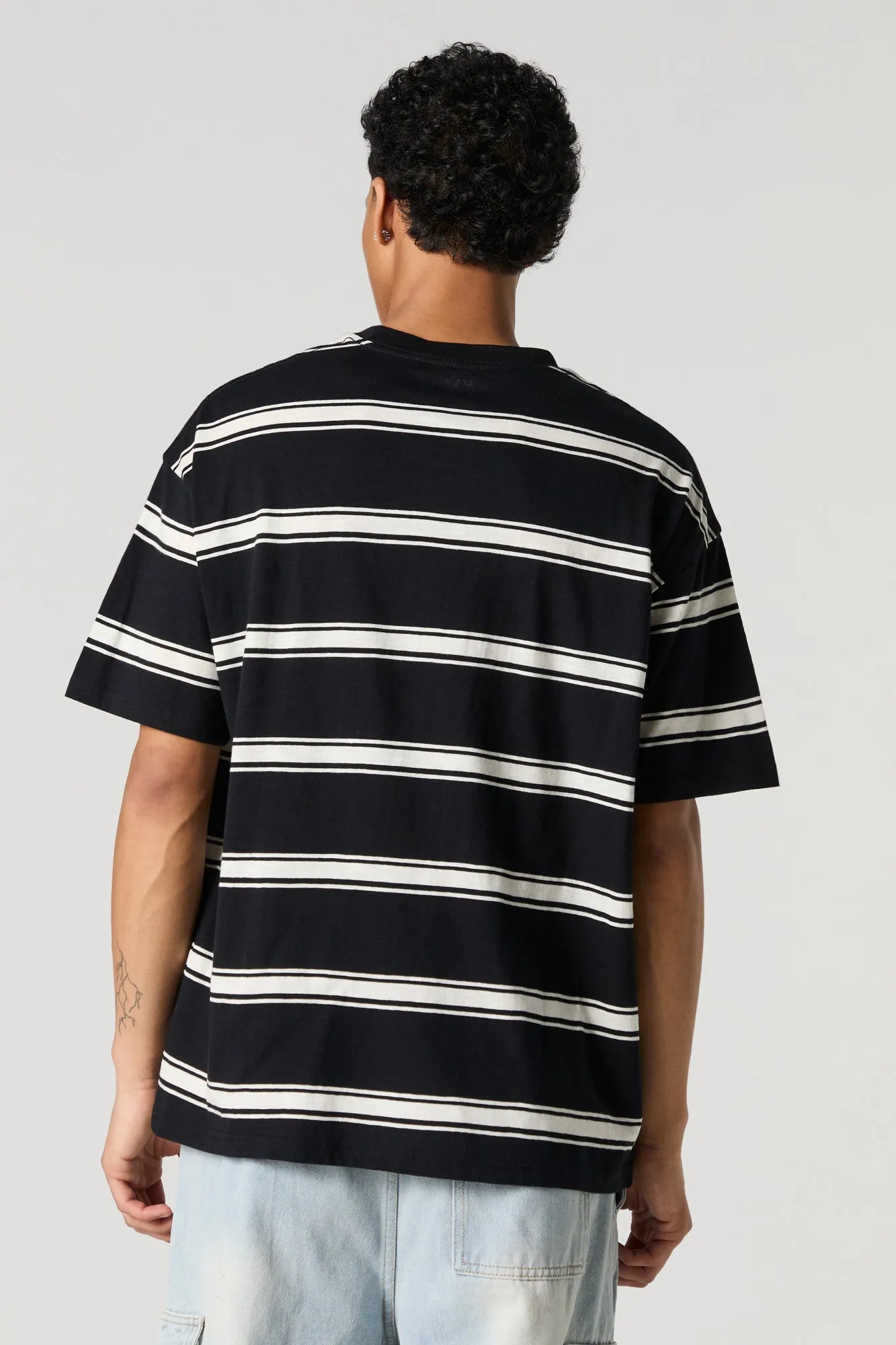 Striped Relaxed Crewneck T-Shirt sold by Charlotte Russe product image thumbnail 5