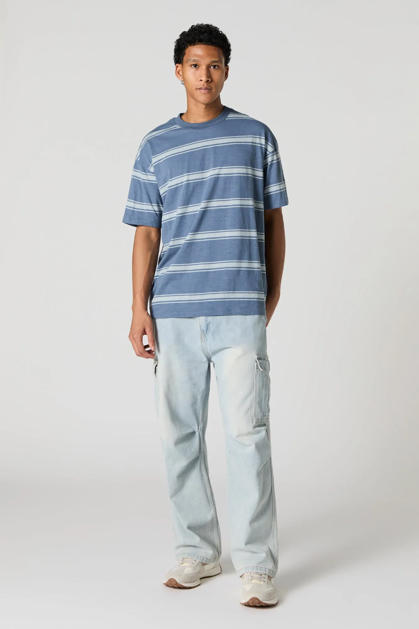 Striped Relaxed Crewneck T-Shirt sold by Charlotte Russe product image thumbnail 3