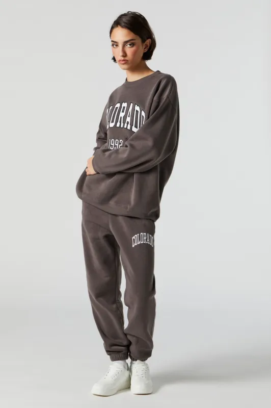 Colorado Embroidered Fleece Jogger sold by Charlotte Russe