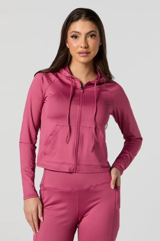 Active Zip-Up Hoodie sold by Charlotte Russe