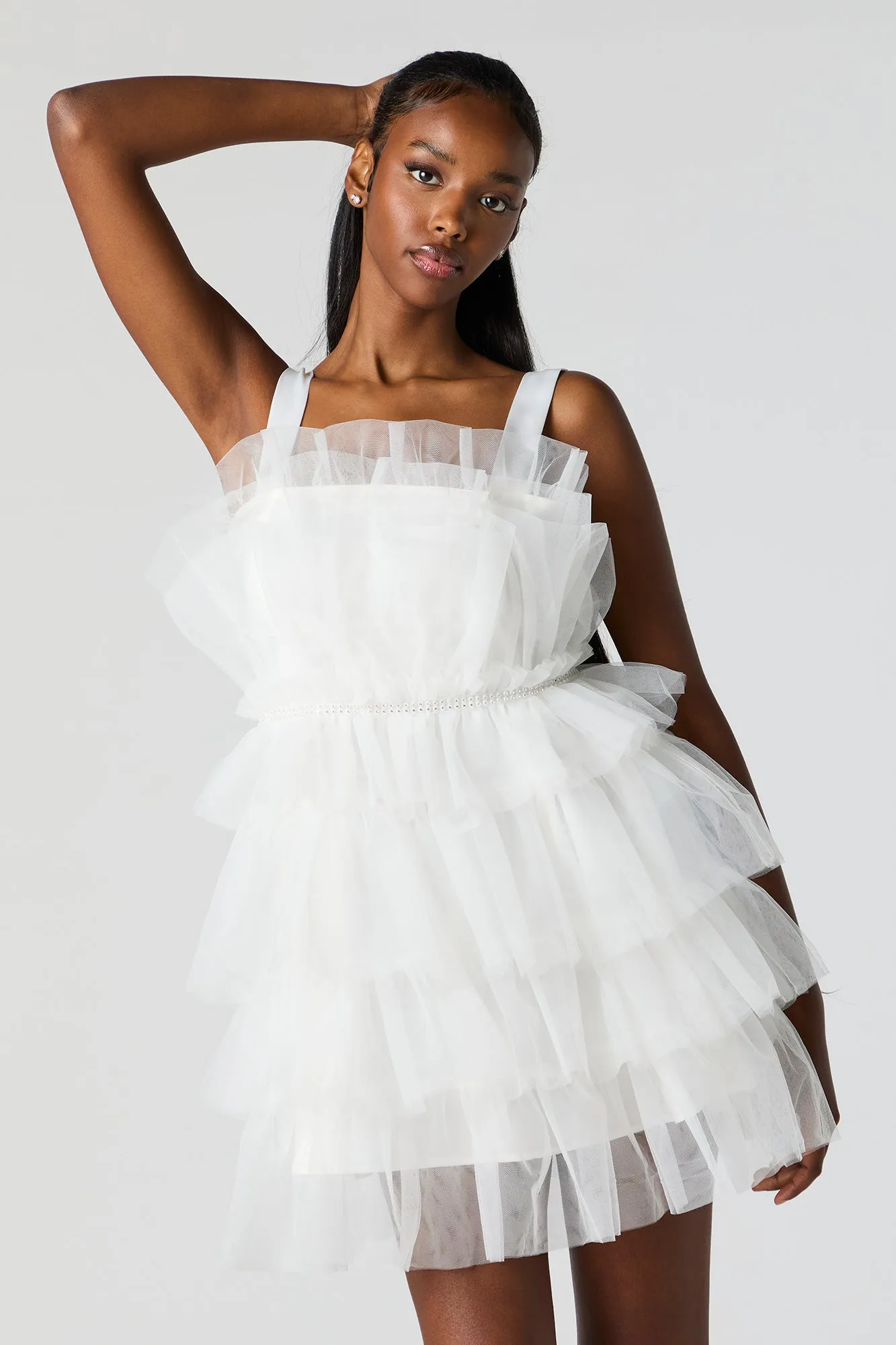 Tulle Tiered Mini Dress sold by Charlotte Russe product image thumbnail 5