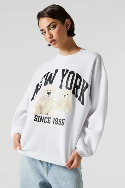 New York Graphic Fleece Sweatshirt sold by Charlotte Russe