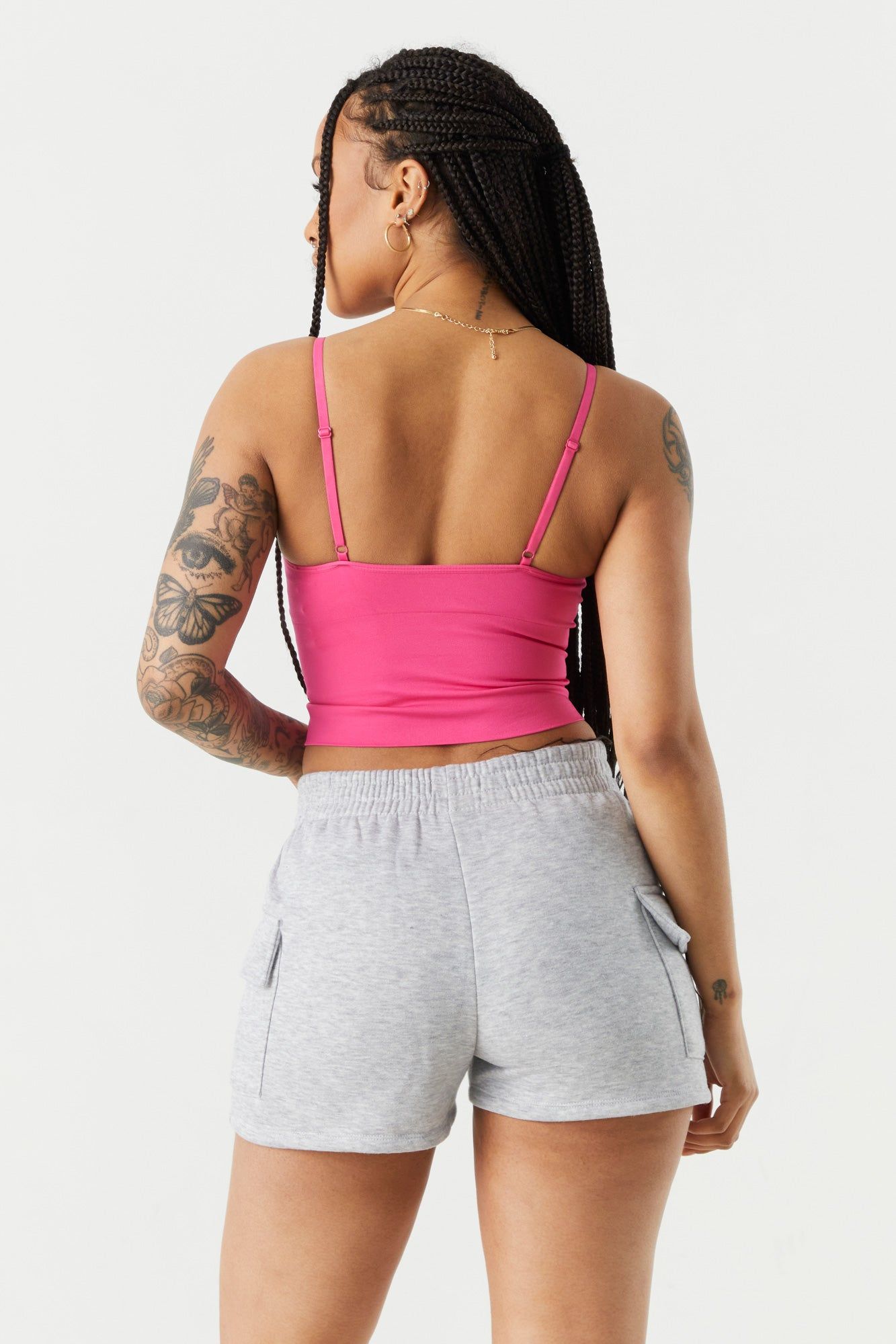 Seamless V-Neck Support Crop Tank sold by Charlotte Russe product image thumbnail 2