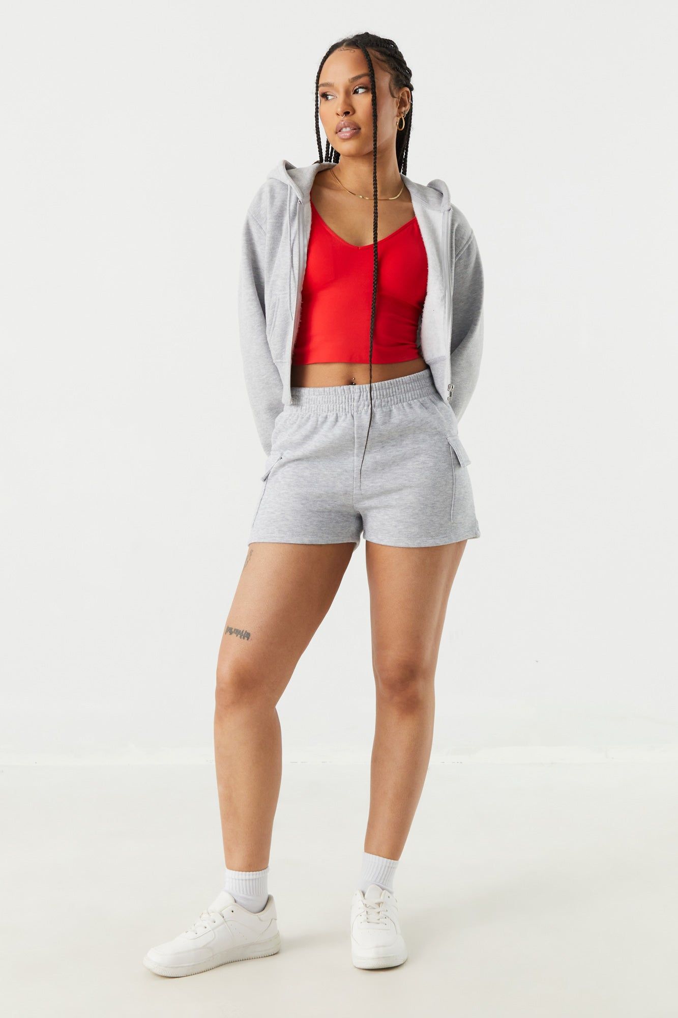 Seamless V-Neck Support Crop Tank sold by Charlotte Russe product image thumbnail 6