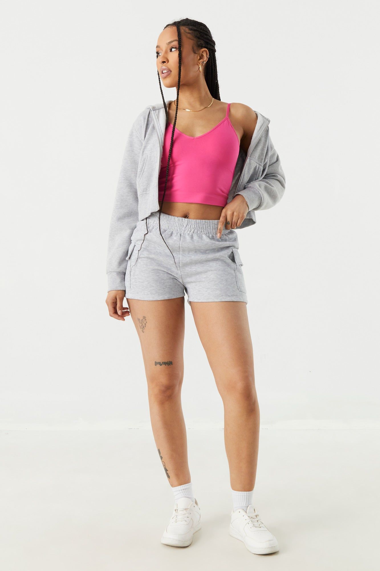 Seamless V-Neck Support Crop Tank sold by Charlotte Russe product image thumbnail 3