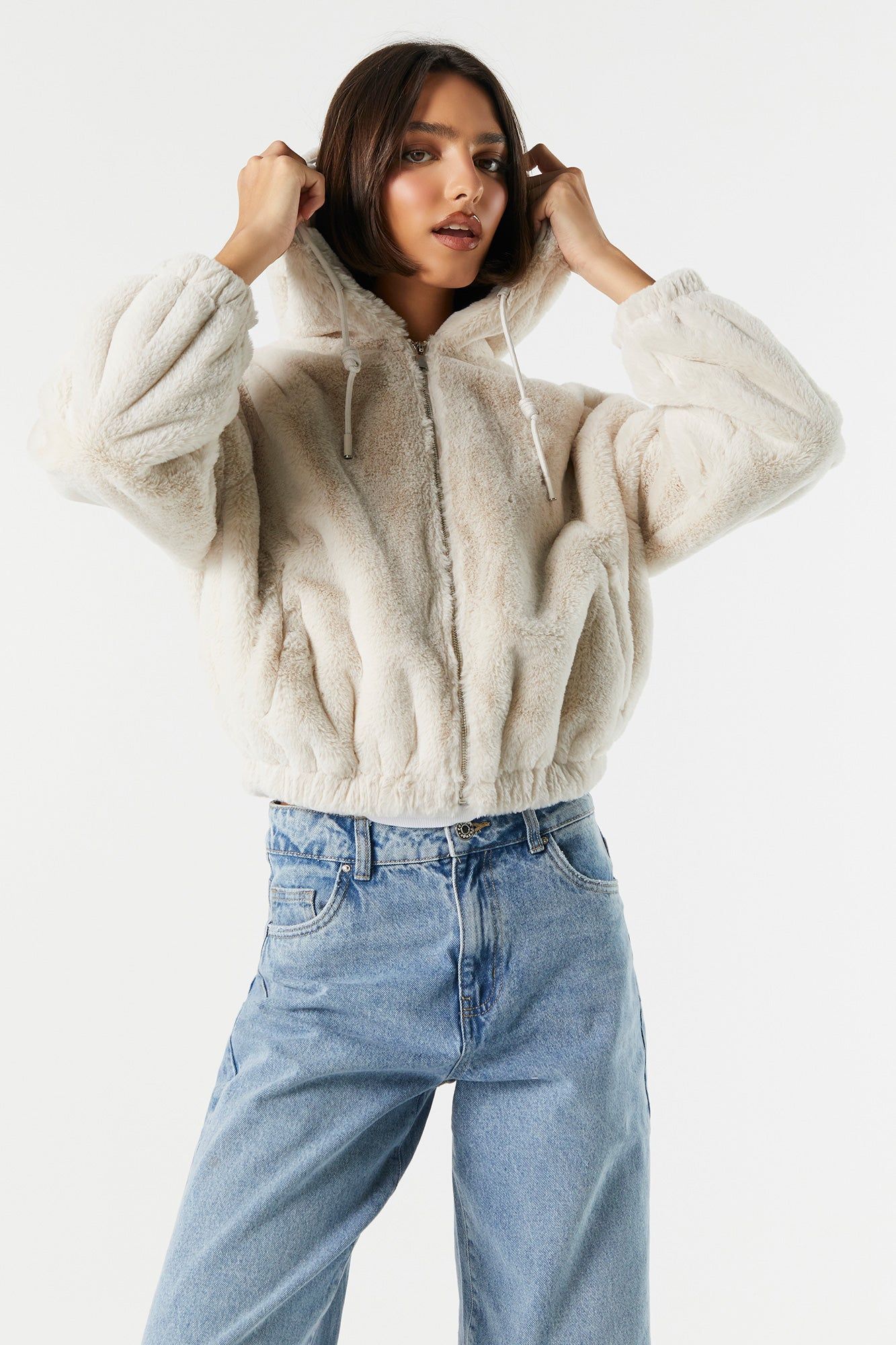 Faux Fur Bomber Jacket sold by Charlotte Russe product image thumbnail 7