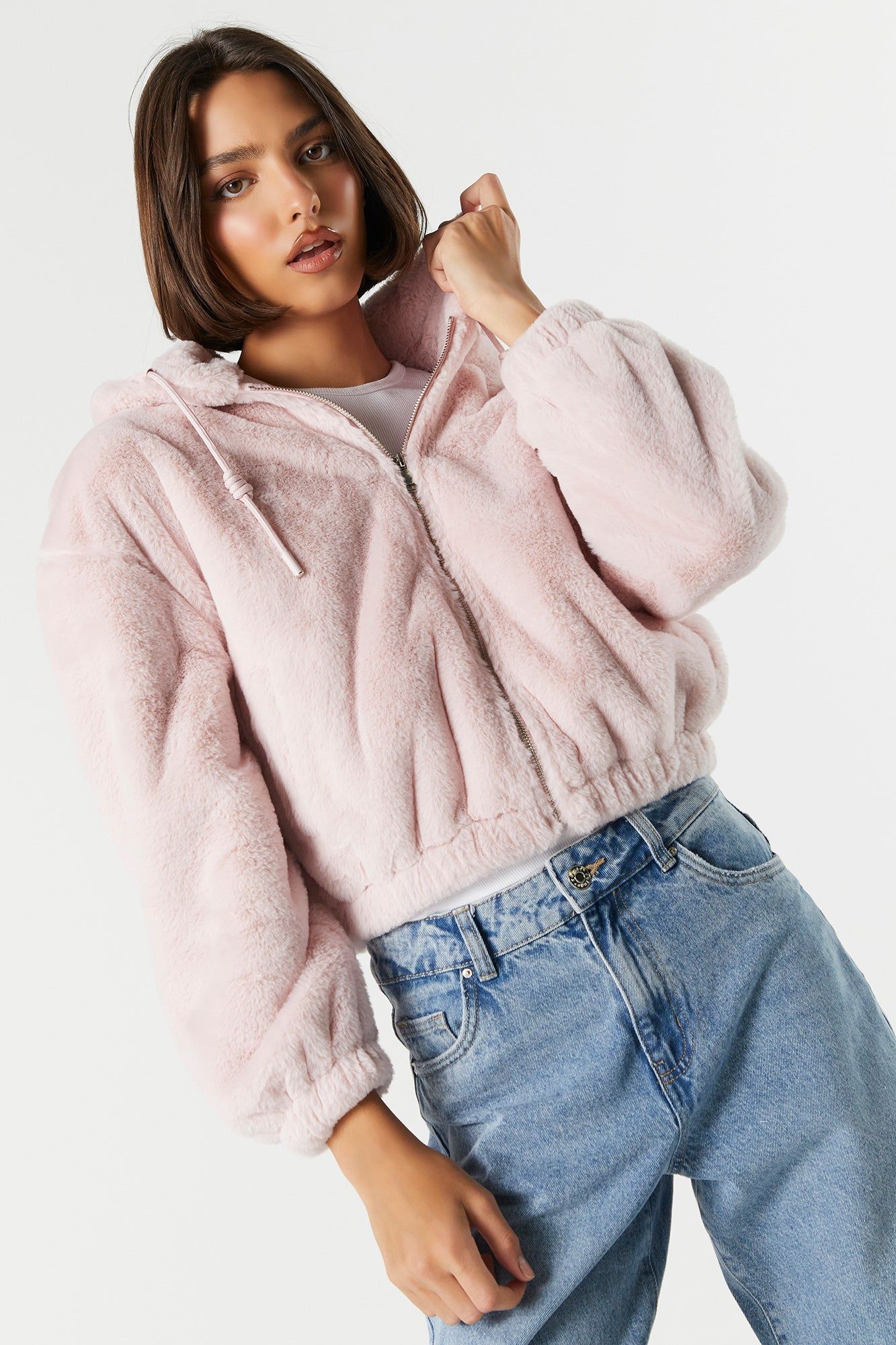 Faux Fur Bomber Jacket sold by Charlotte Russe product image thumbnail 10