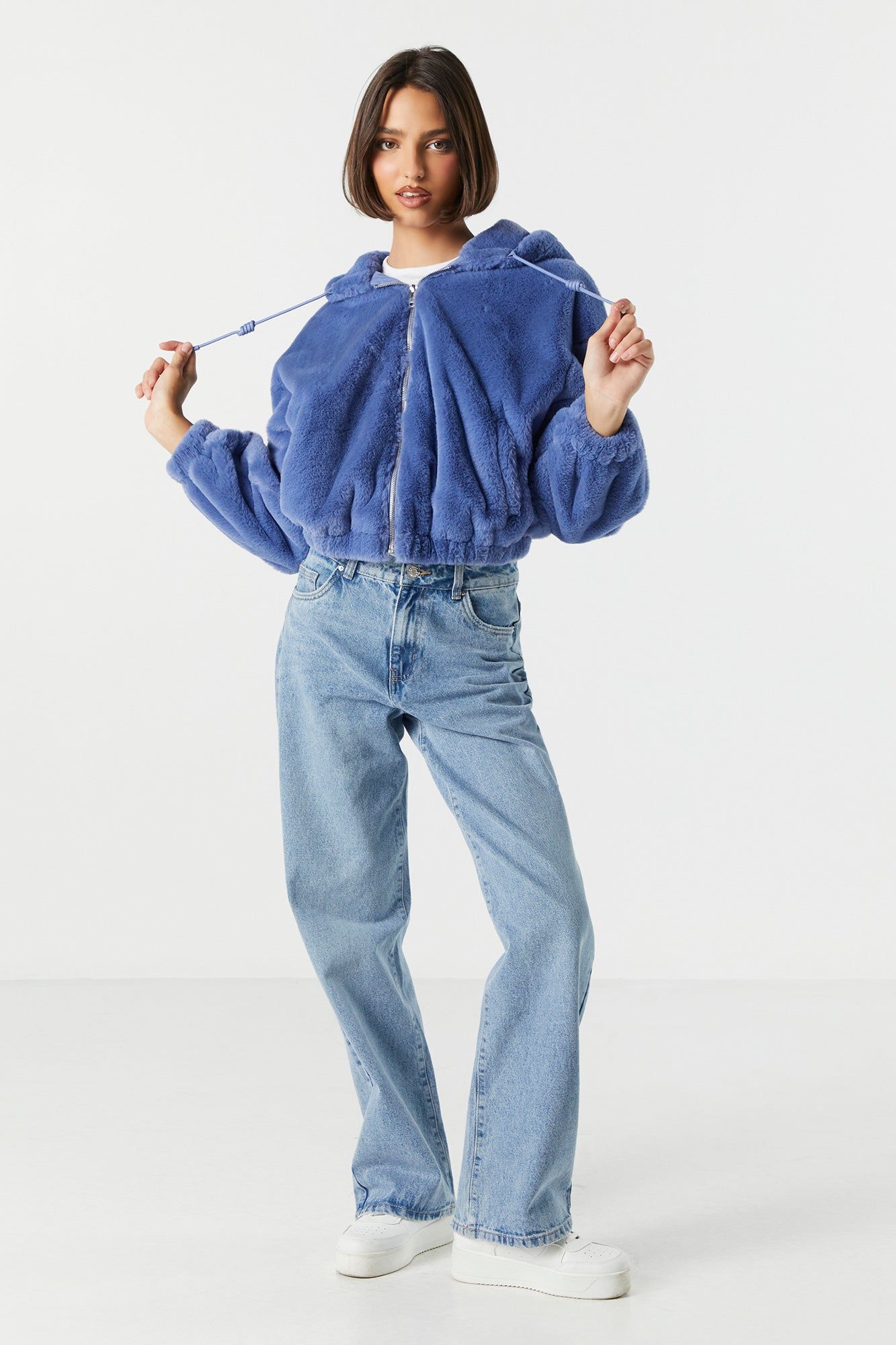 Faux Fur Bomber Jacket sold by Charlotte Russe product image thumbnail 3