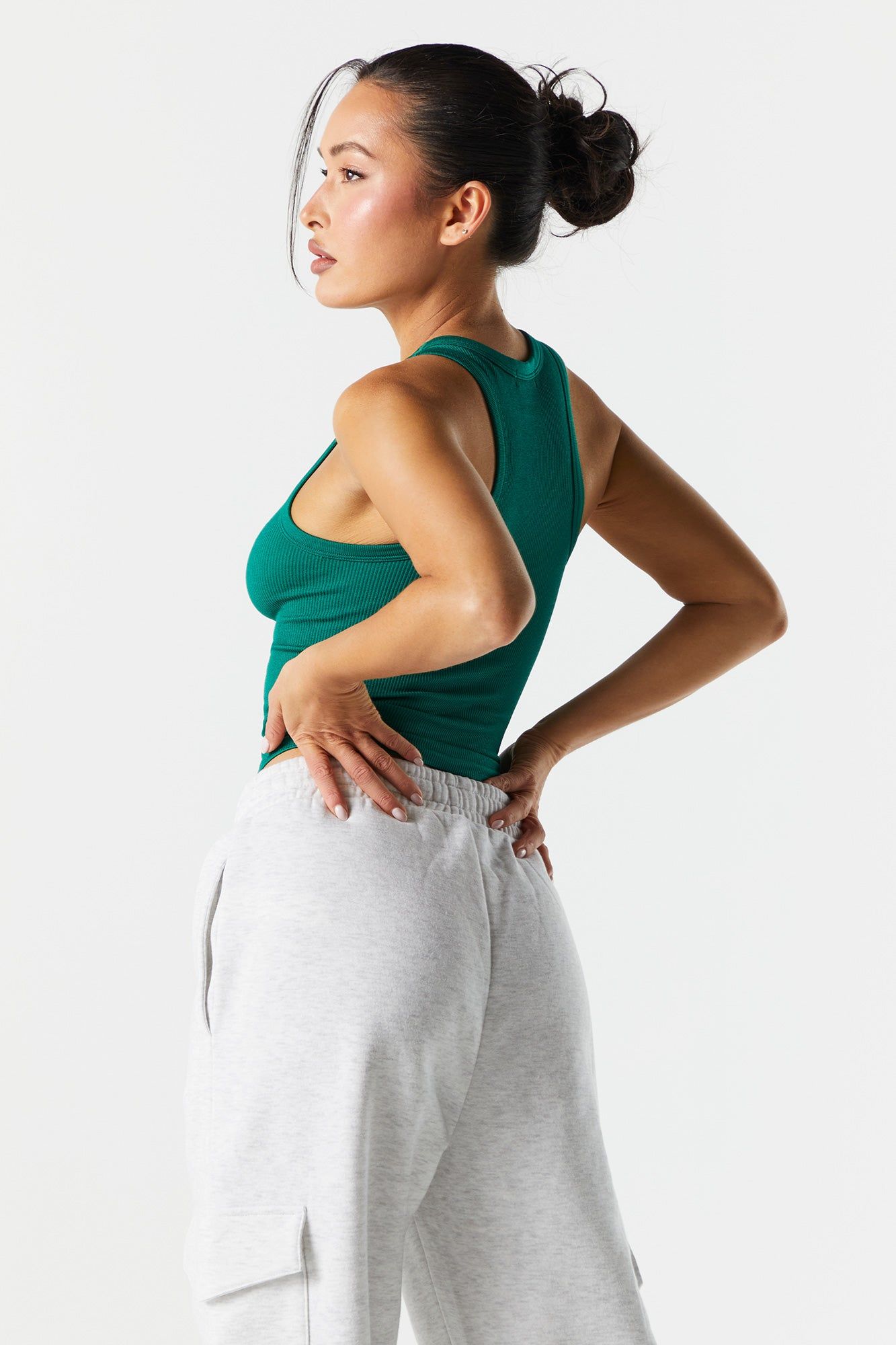 Seamless Ribbed Round Neck Tank sold by Charlotte Russe product image thumbnail 2