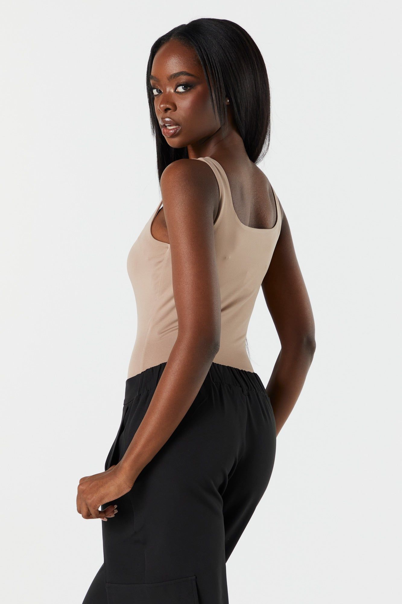 Contour Square Neck Tank Bodysuit sold by Charlotte Russe product image thumbnail 8