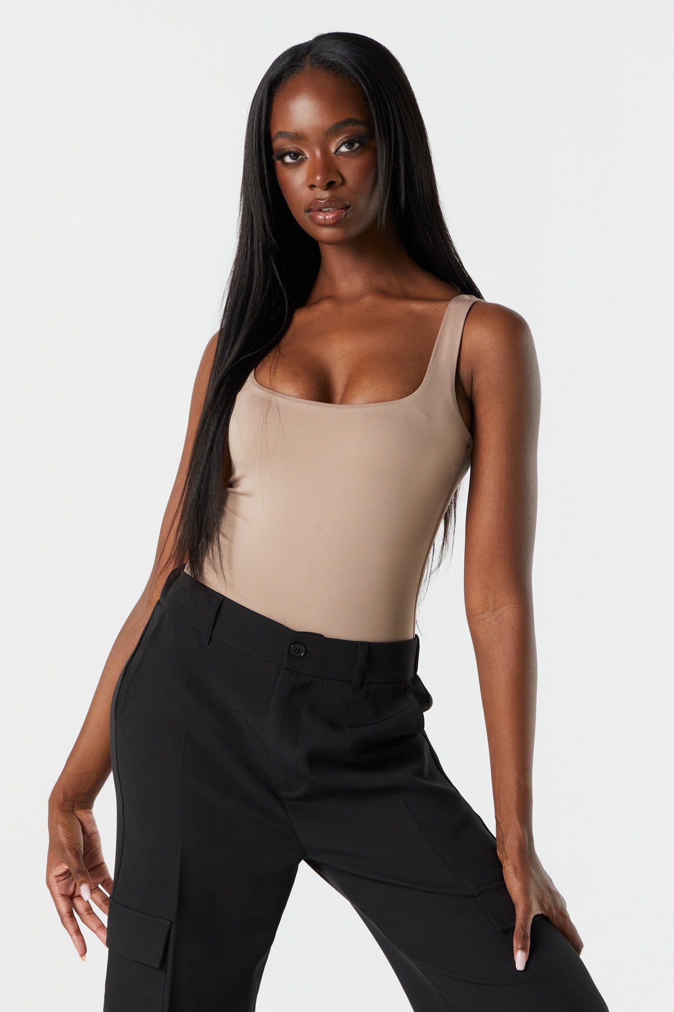 Contour Square Neck Tank Bodysuit sold by Charlotte Russe product image thumbnail 7