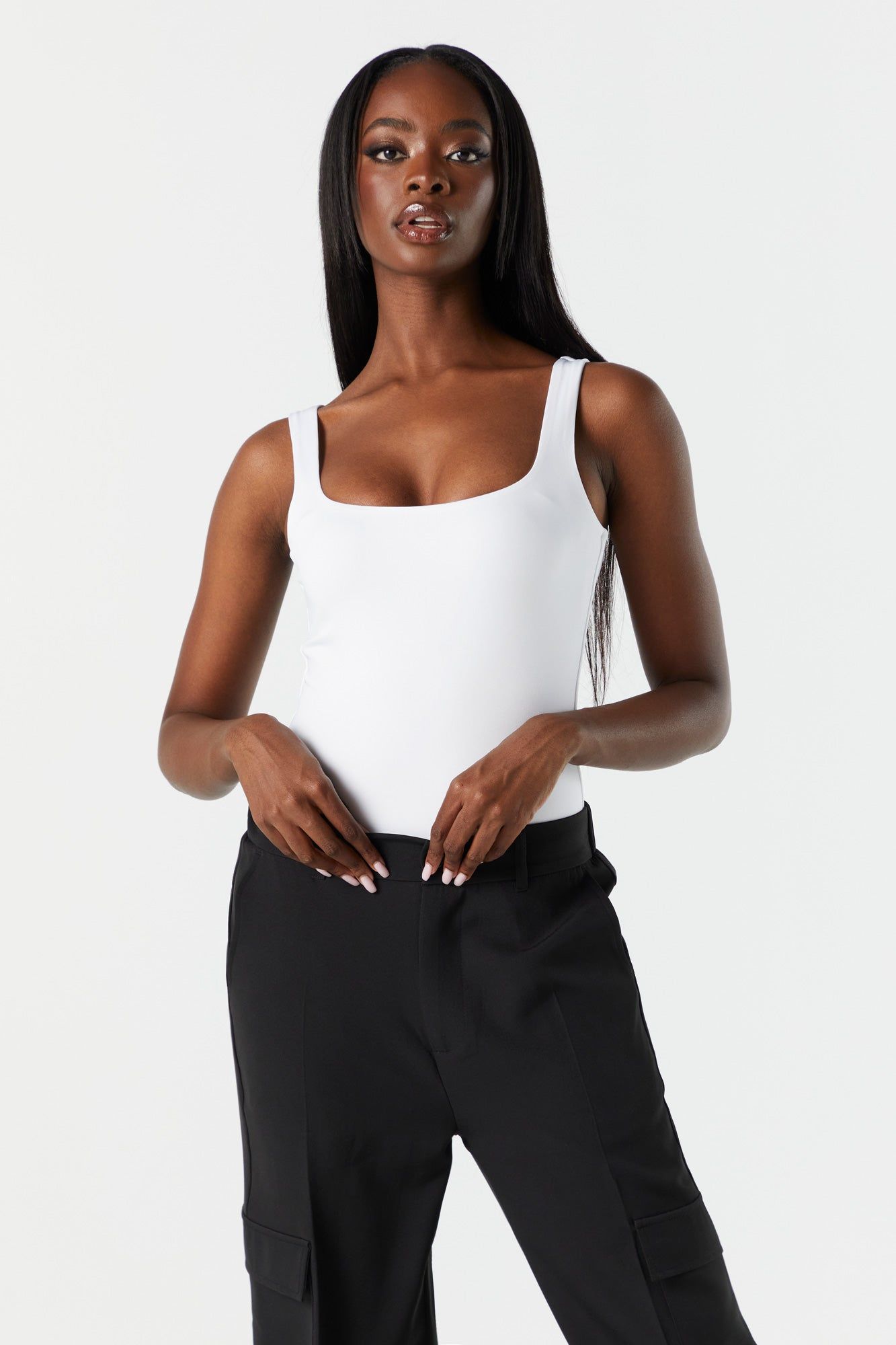 Contour Square Neck Tank Bodysuit sold by Charlotte Russe product image thumbnail 2