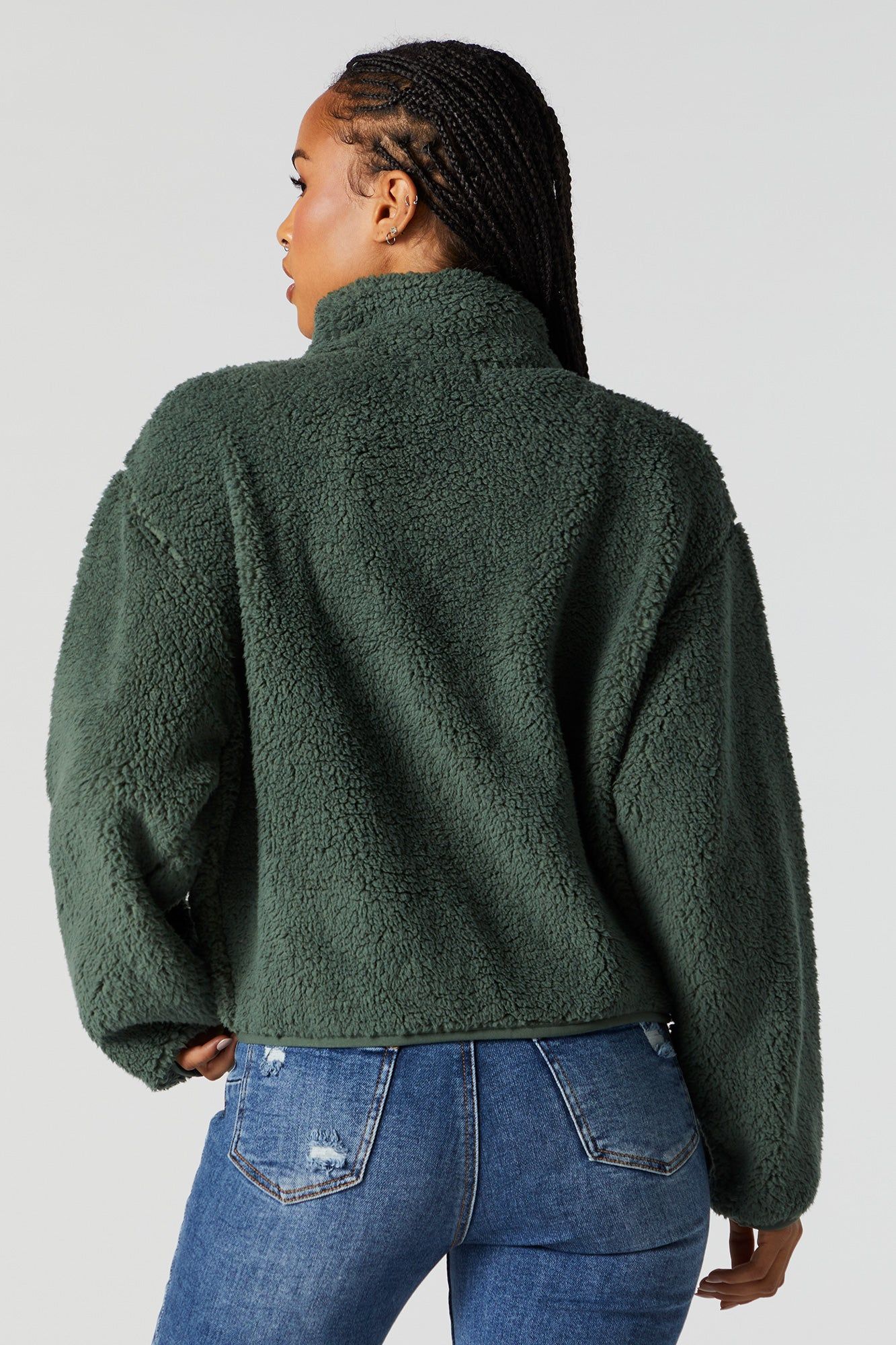 Sherpa Zip-Up Jacket sold by Charlotte Russe product image thumbnail 4