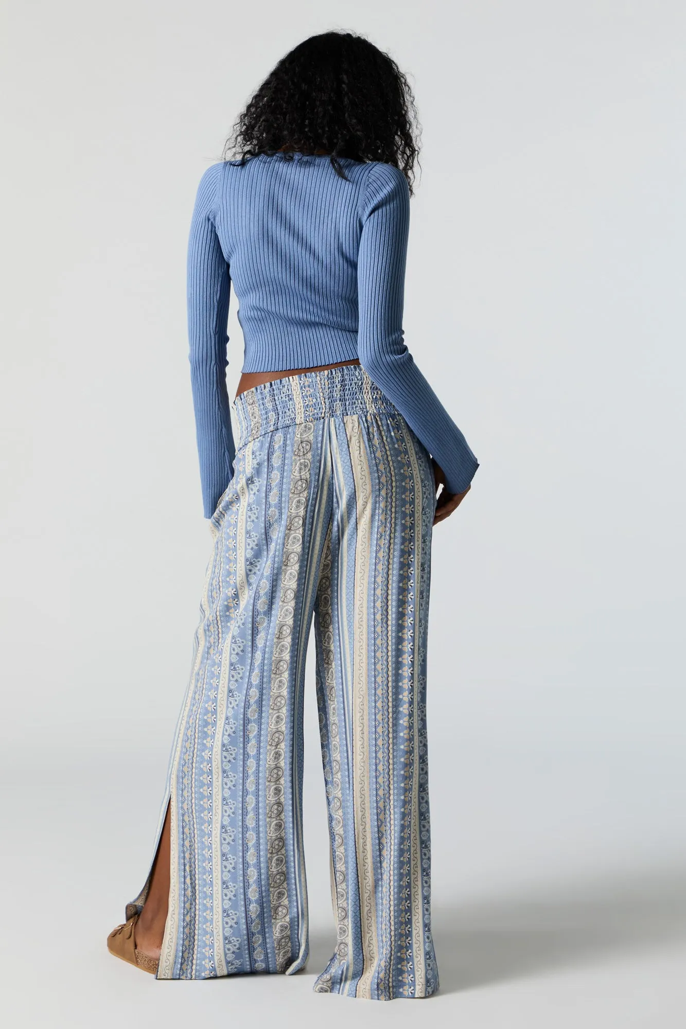 Paisley Print Smocked Palazzo Pant sold by Charlotte Russe product image thumbnail 3