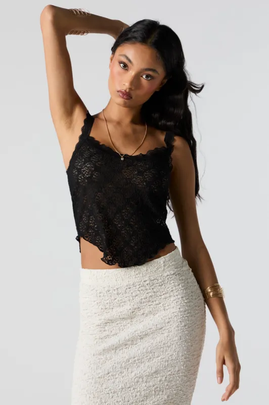 Flowy Lace Tank sold by Charlotte Russe